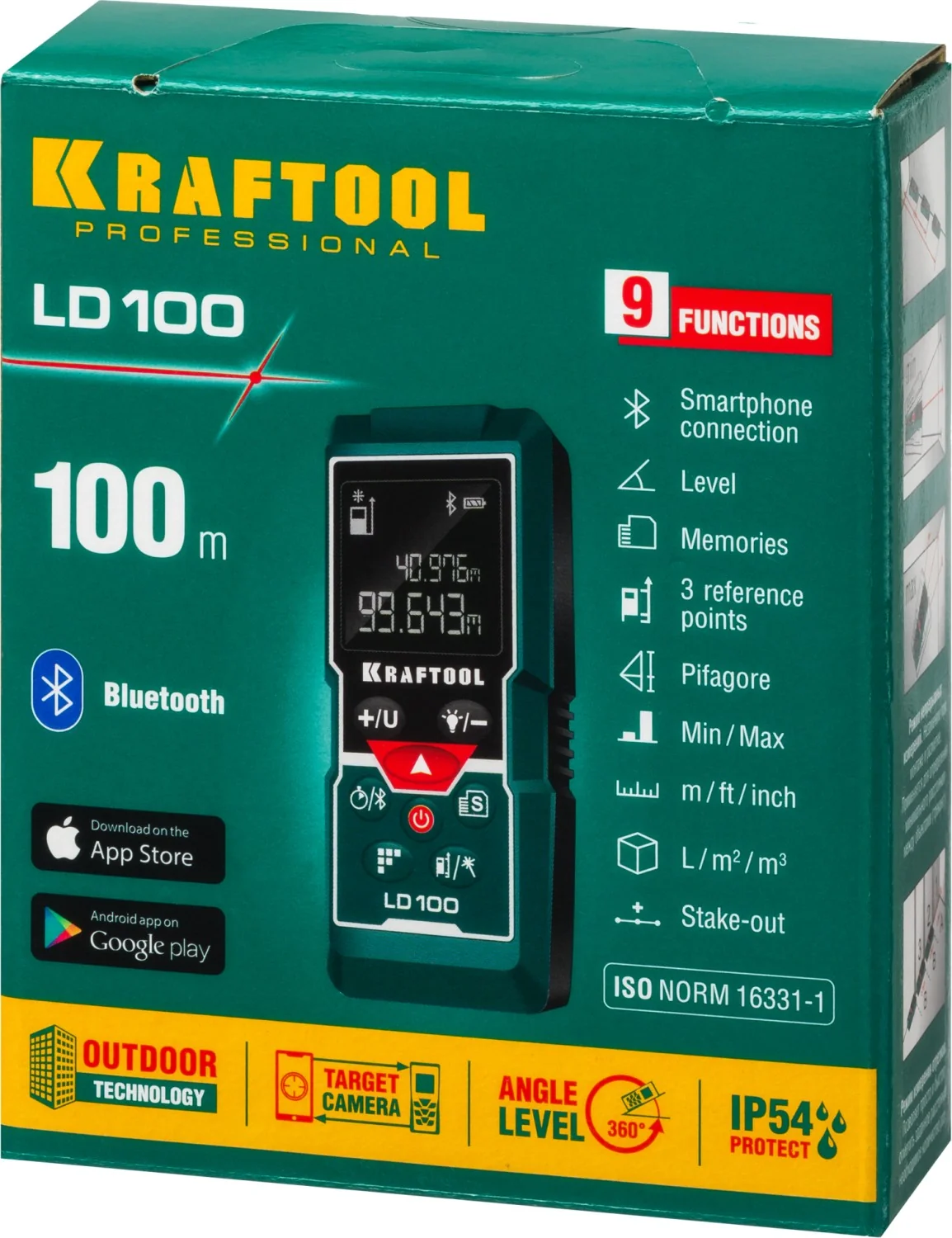 Дальномер лазерный KRAFTOOL 5 см - 100 м (34765)
