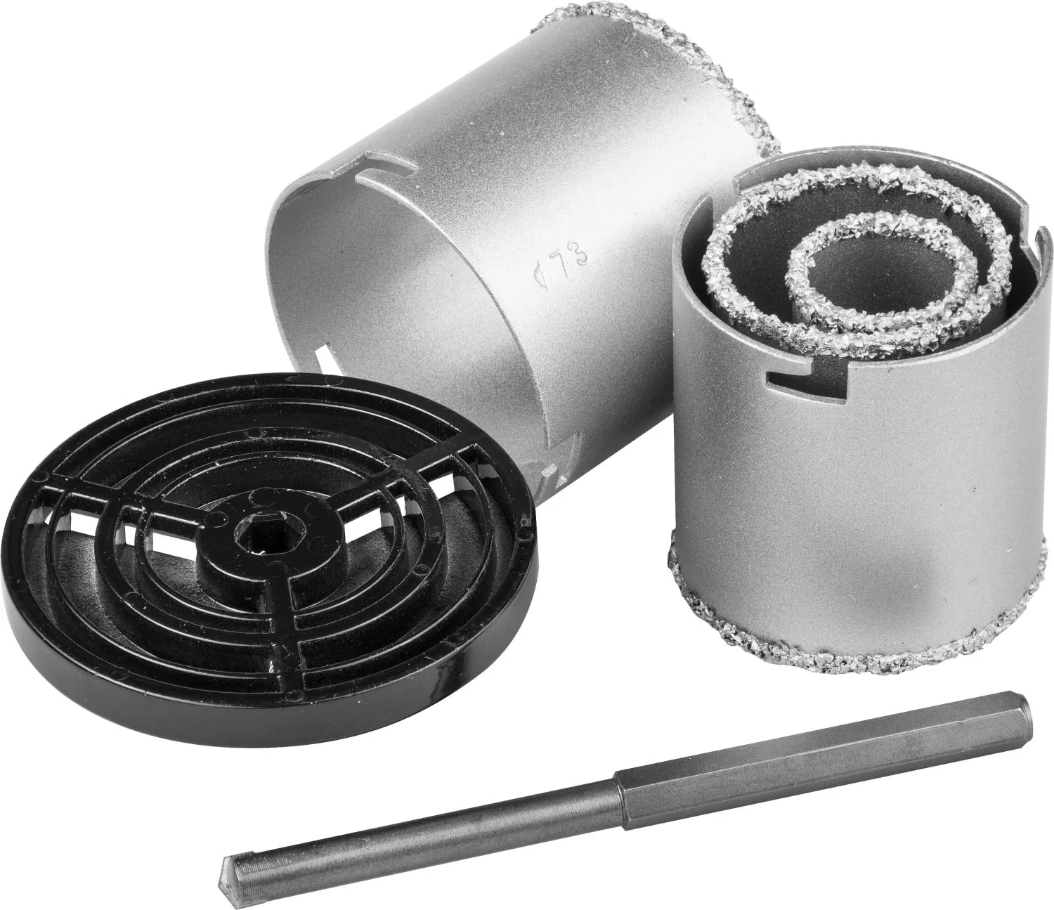 Набор кольцевых коронок KRAFTOOL 3340 4 шт, d 33, 53, 67, 73 мм, L 55 мм, карбид-вольфрамовая крошка