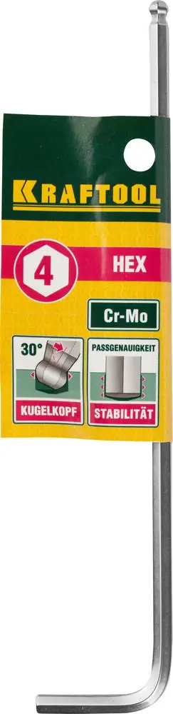Имбусовый ключ KRAFTOOL Hex 4, длинный (27437-4)