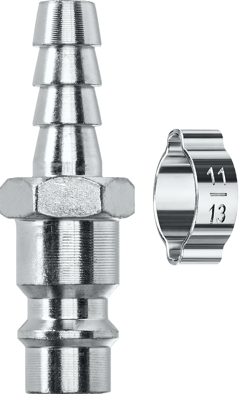 Переходник KRAFTOOL 06597-06 штуцер ″елочка″, 6 мм - рапид штуцер, с хомутом