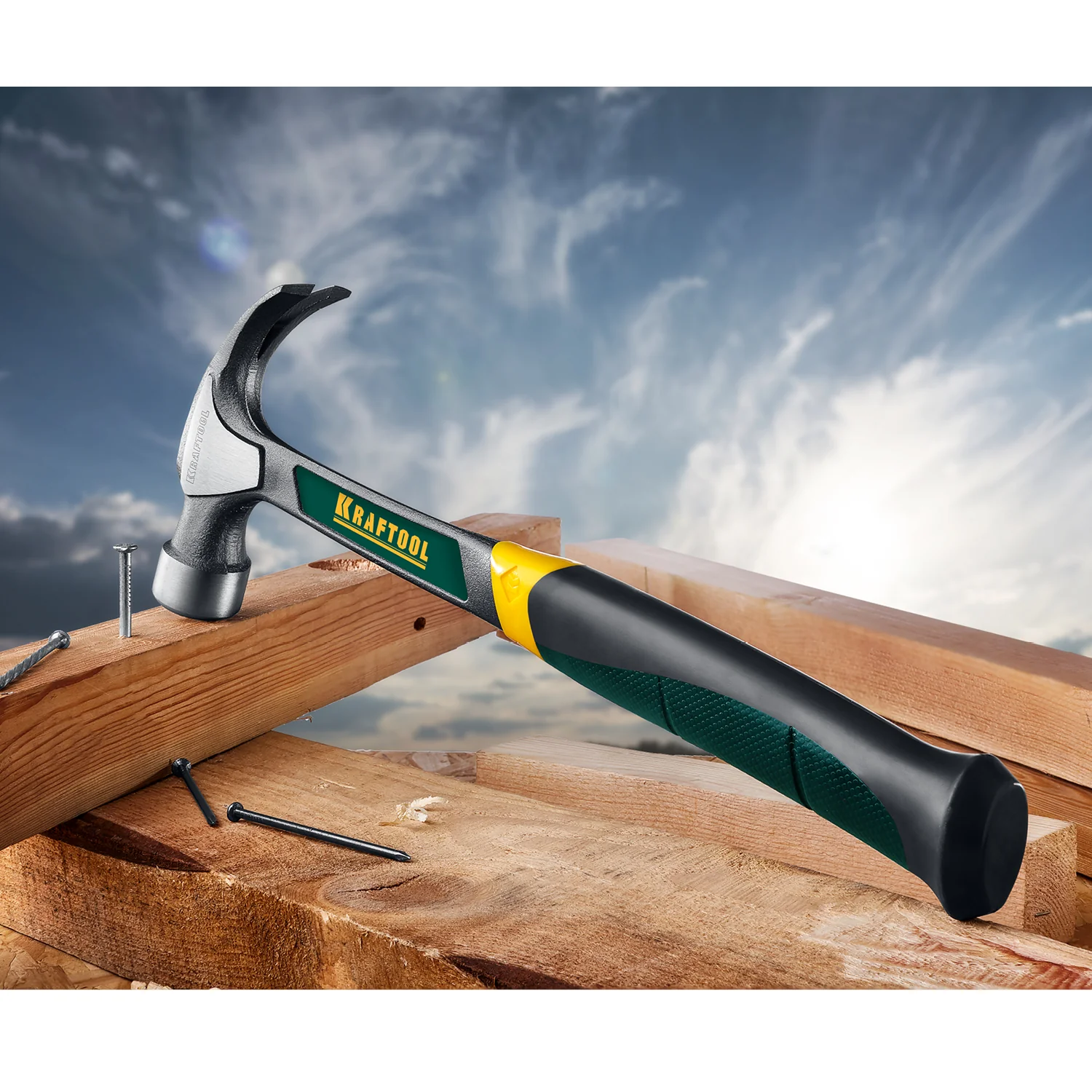 Молоток-гвоздодёр столярный KRAFTOOL 560 г, цельнокованый (20270)