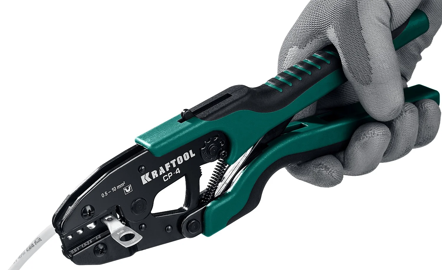 Пресс-клещи KRAFTOOL 0.5 - 10 мм2, для медных наконечников и гильз (45461-4)
