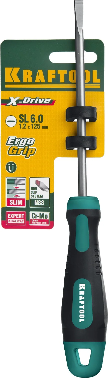 Отвертка KRAFTOOL Х-Drive, SL6 x 125 (250071-6.5-125)