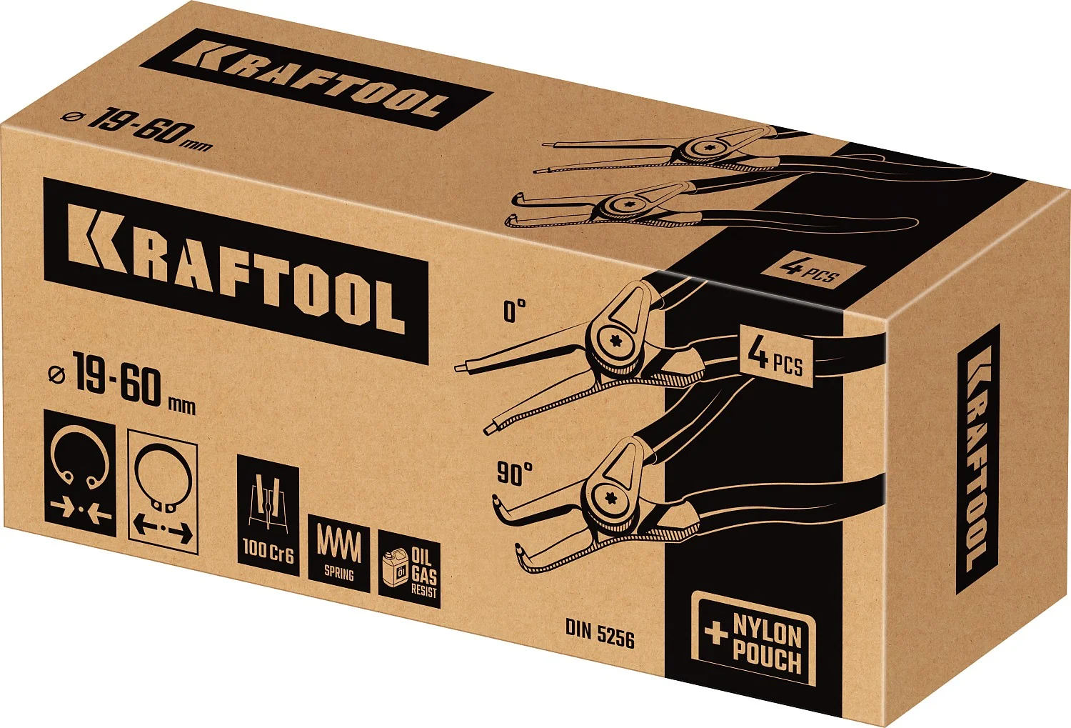 Съемник стопорных колец KRAFTOOL 4 шт, 180 мм (22812-H4)