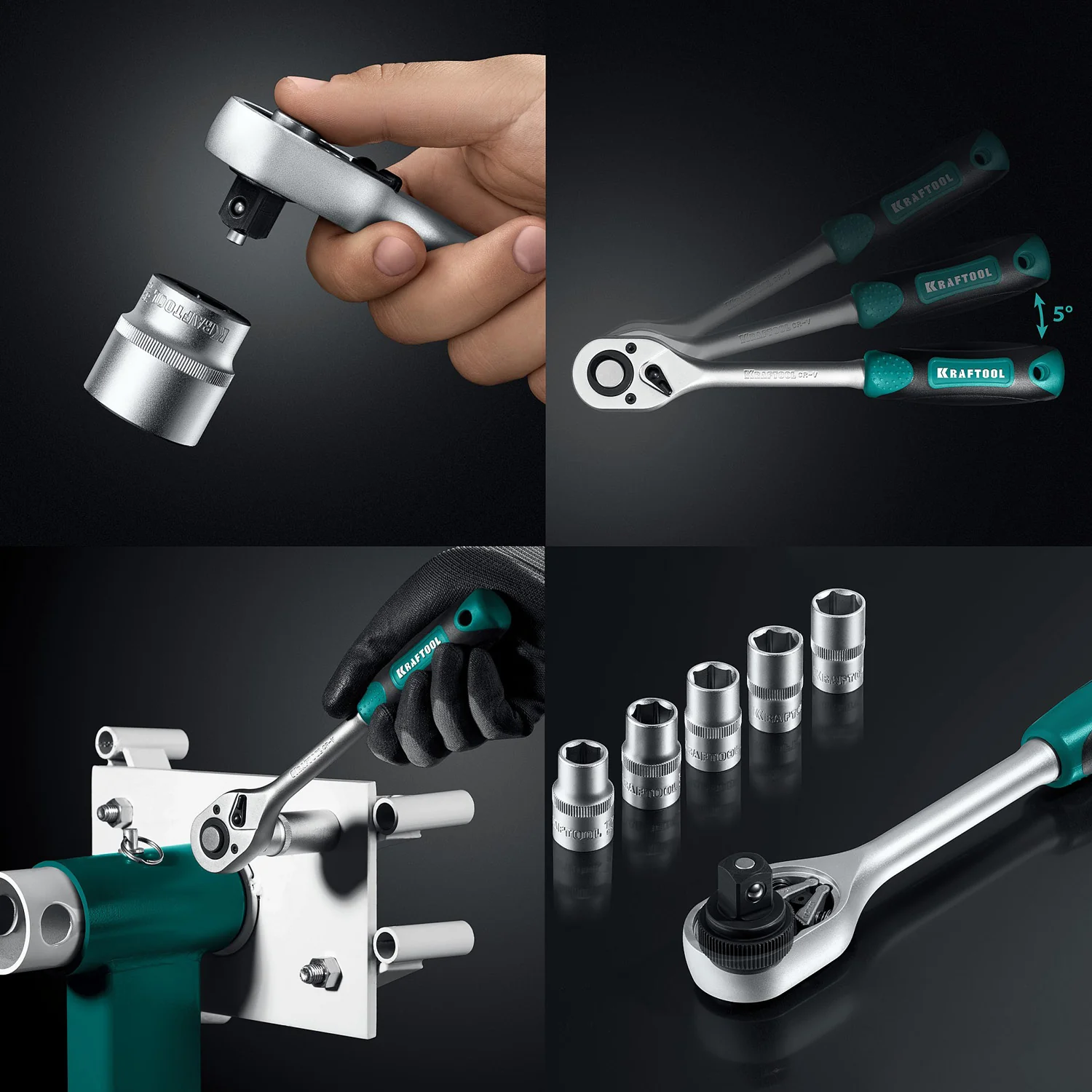 Универсальный набор инструмента KRAFTOOL GRAND-152, 152 предм., (1/2″+1/4″) (27978-H152)