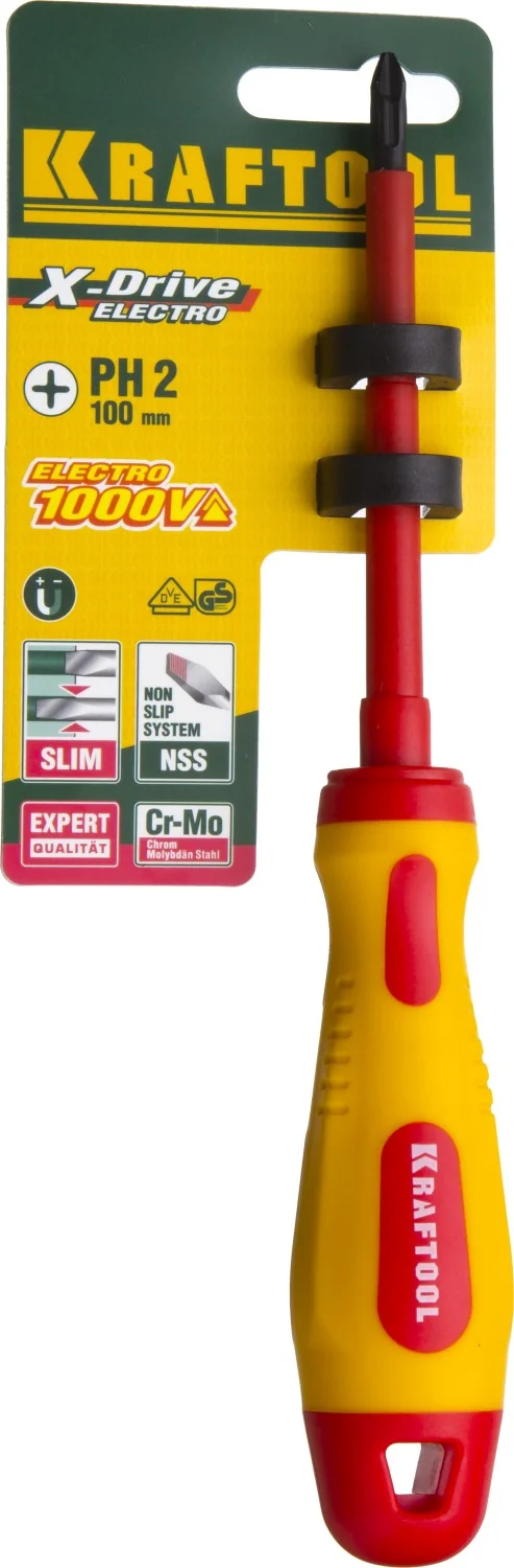 Отвертка высоковольтная KRAFTOOL PH2 х 100 мм (250084-2-100)