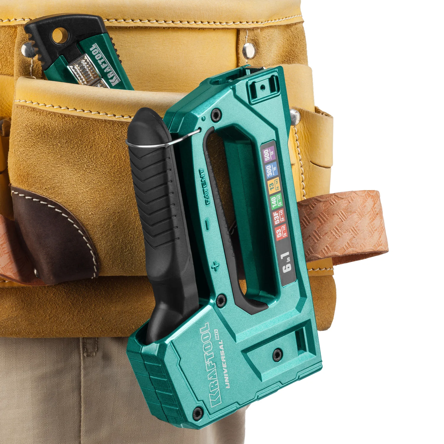 Степлер KRAFTOOL Universal-HD, 6-в-1: 53 (A/10/JT21) 23GA (6 - 14 мм)/140 (G/11/57) 20GA (8 - 14 мм)/13/53F/300/500, 