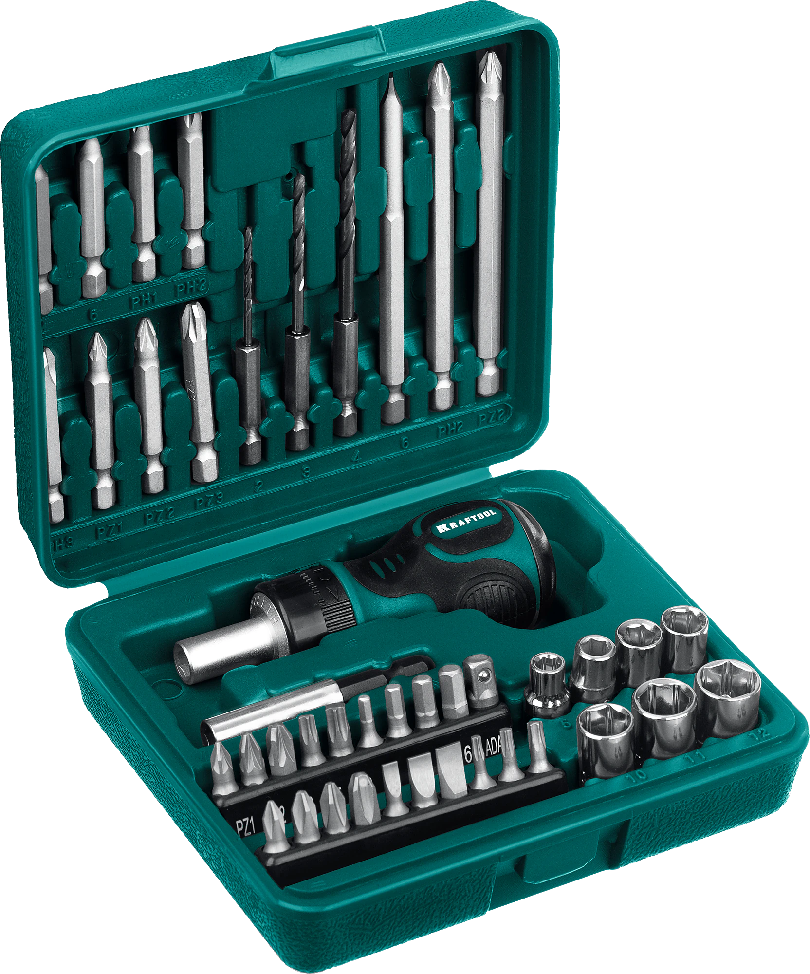 Реверсивная отвертка KRAFTOOL Kompakt-29, с насадками, 29 предм. (25556-H29)