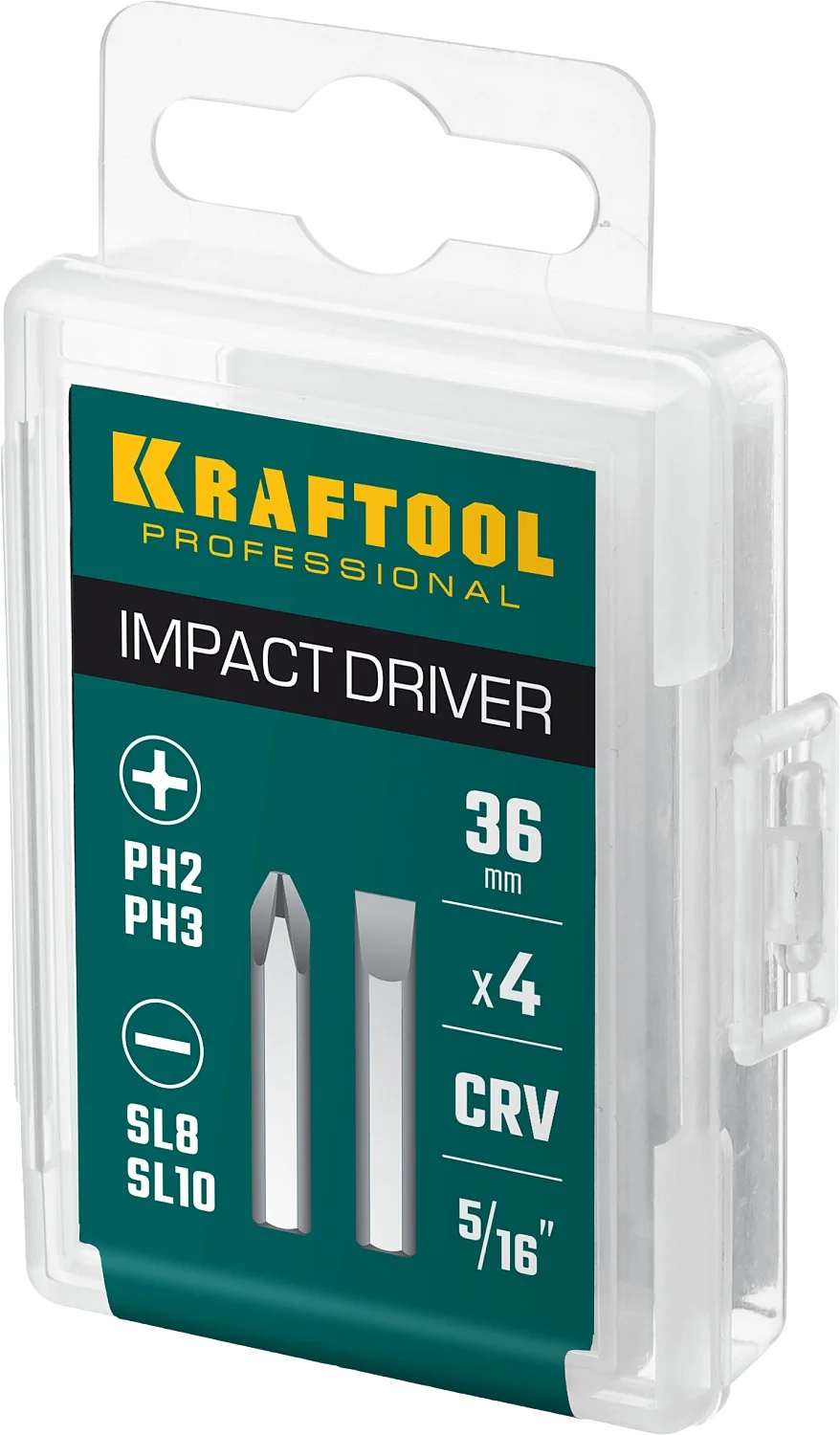 Набор бит для ударной отвертки KRAFTOOL 36 мм, 4 шт (25551)