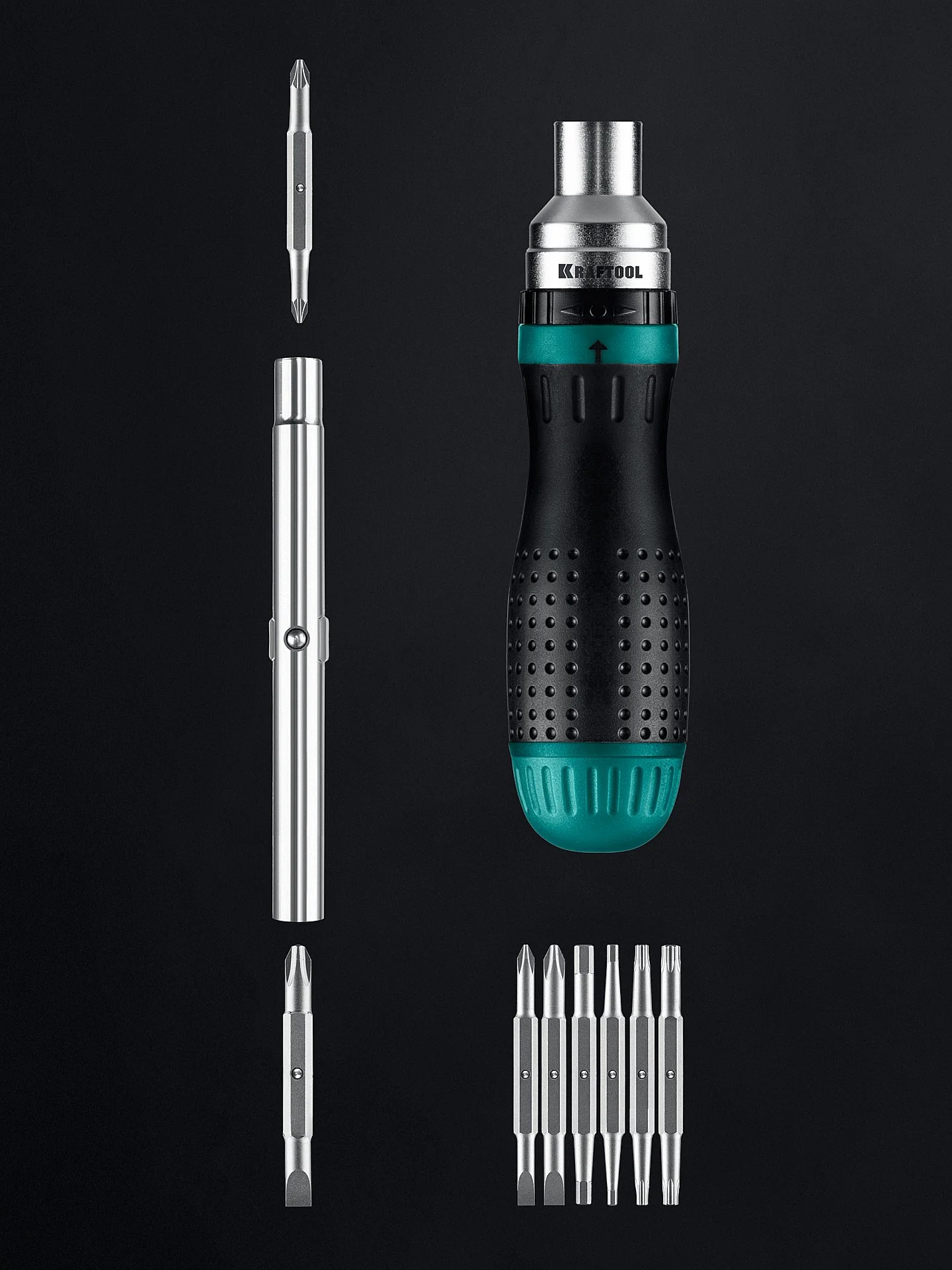 Реверсивная отвертка с битами KRAFTOOL 19-в-1 KraftMax 19 (25862)