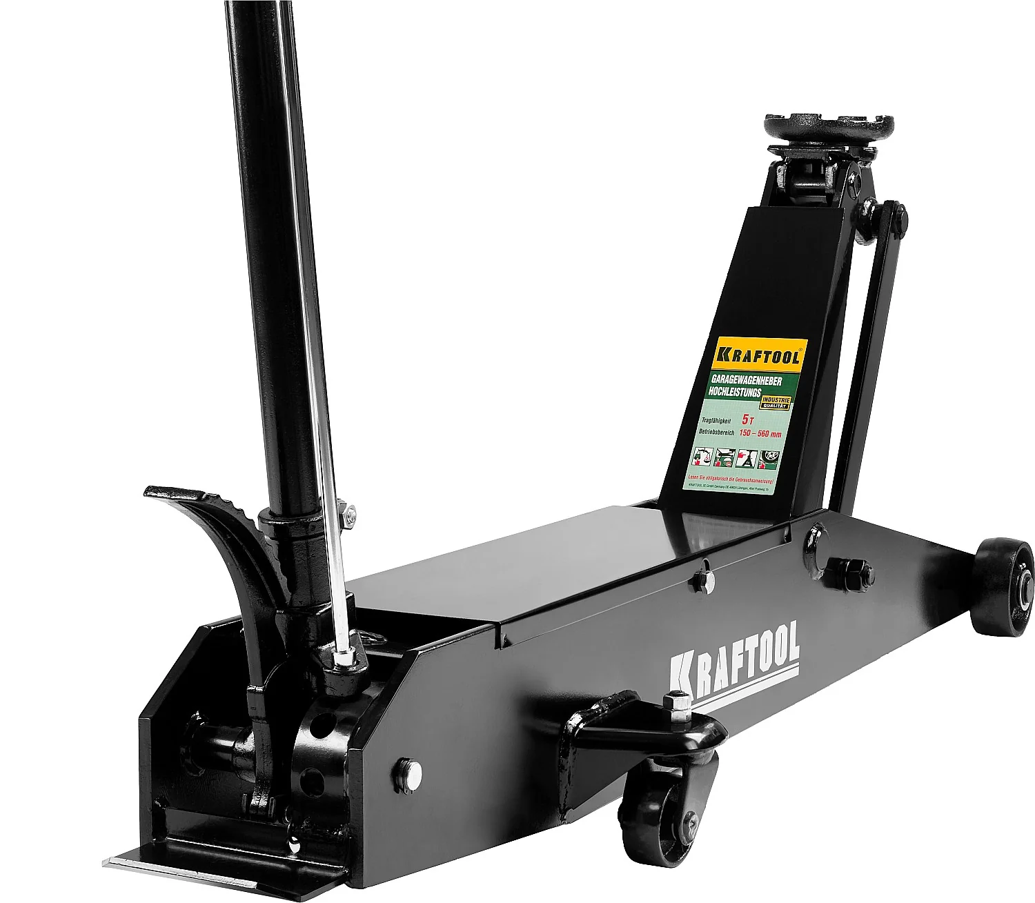 Домкрат подкатной KRAFTOOL 5 т, 150 - 560 мм, для тяжелой техники (43455-5)
