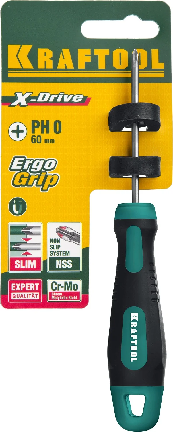 Отвертка KRAFTOOL Х-Drive, PH0 x 60 (250072-0-060)