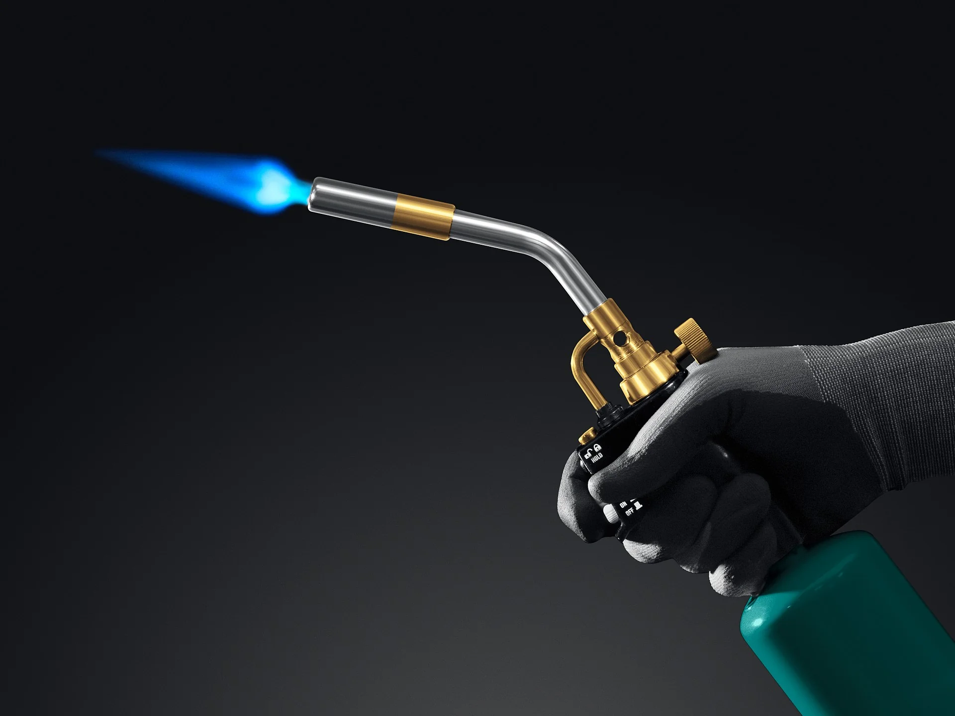 Горелка газовая KRAFTOOL с пьезоподжигом на баллон турбо нагрев + 30% 2000°C, Blue Fire (55510)