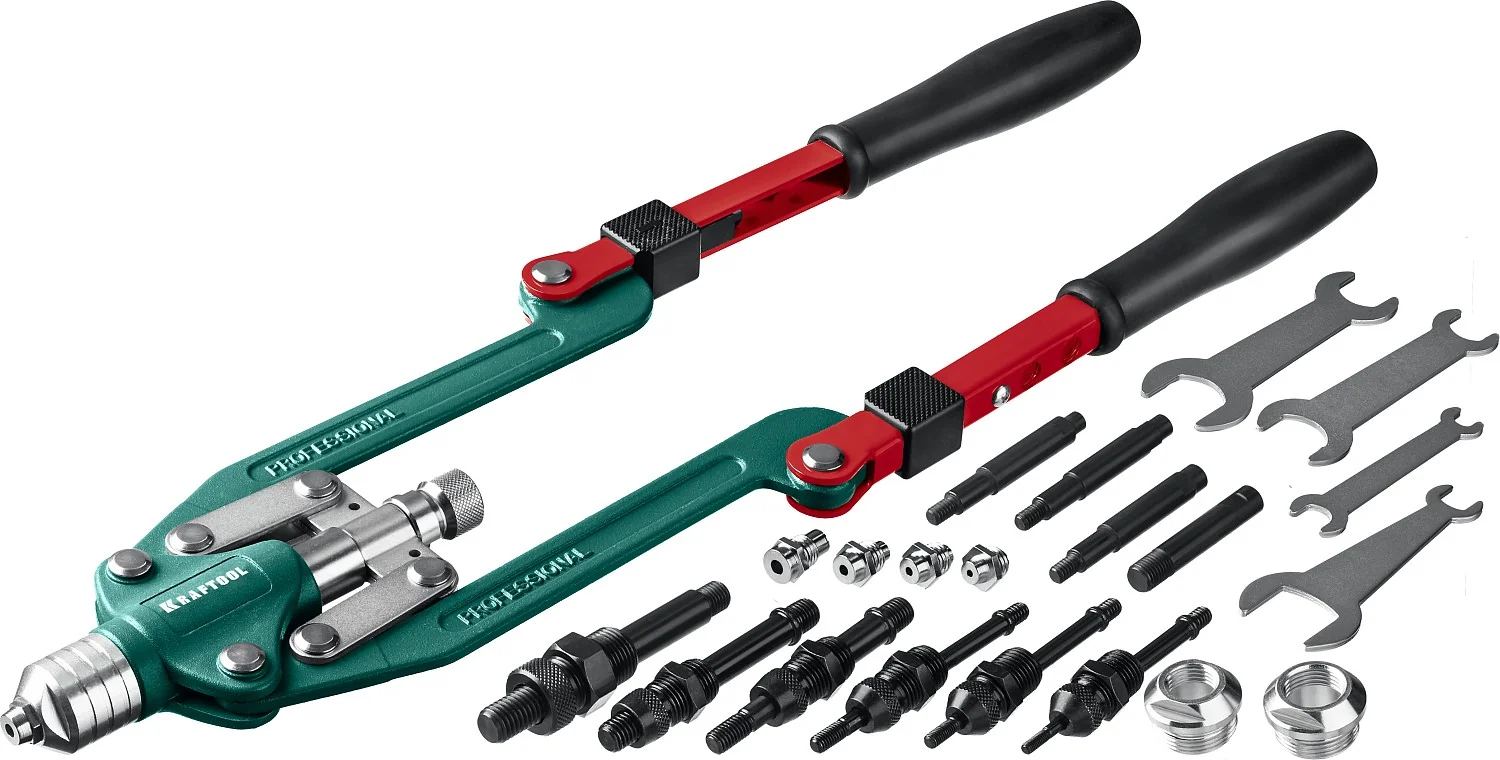 Заклепочник комбинированный складной KRAFTOOL 3 вида заклёпок, в кейсе (31182)