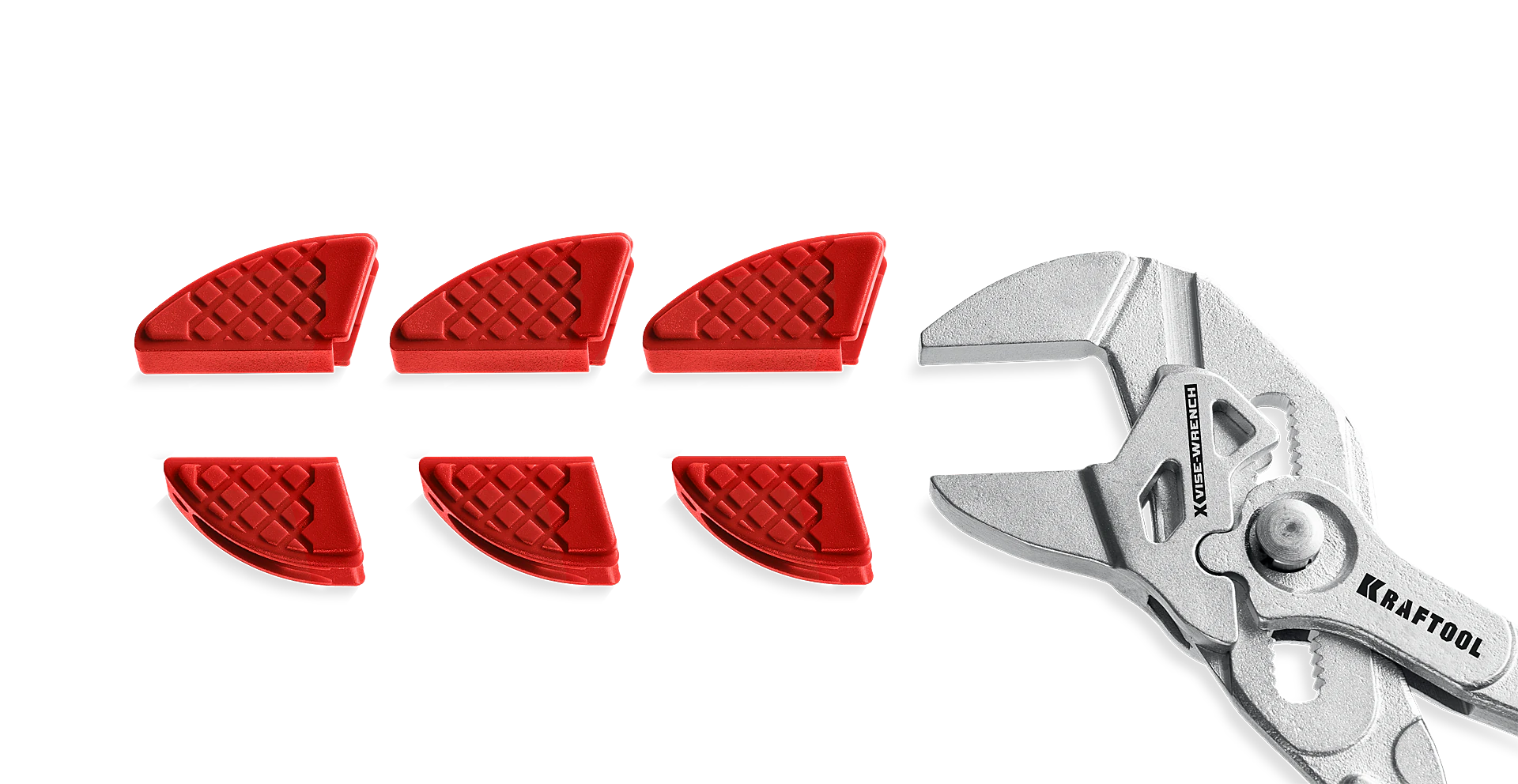 Сменные защитные накладки на губки KRAFTOOL Vise-Wrench, для клещей 180 мм, набор из 3-х пар (22066-S3)