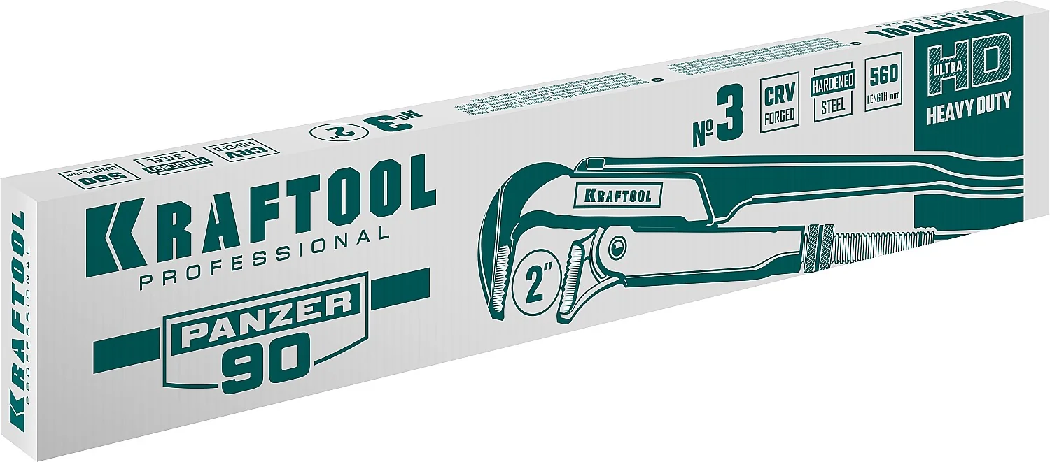 Трубный ключ KRAFTOOL PANZER-90, №3, 2″, 560 мм, с прямыми губками (2734-20)