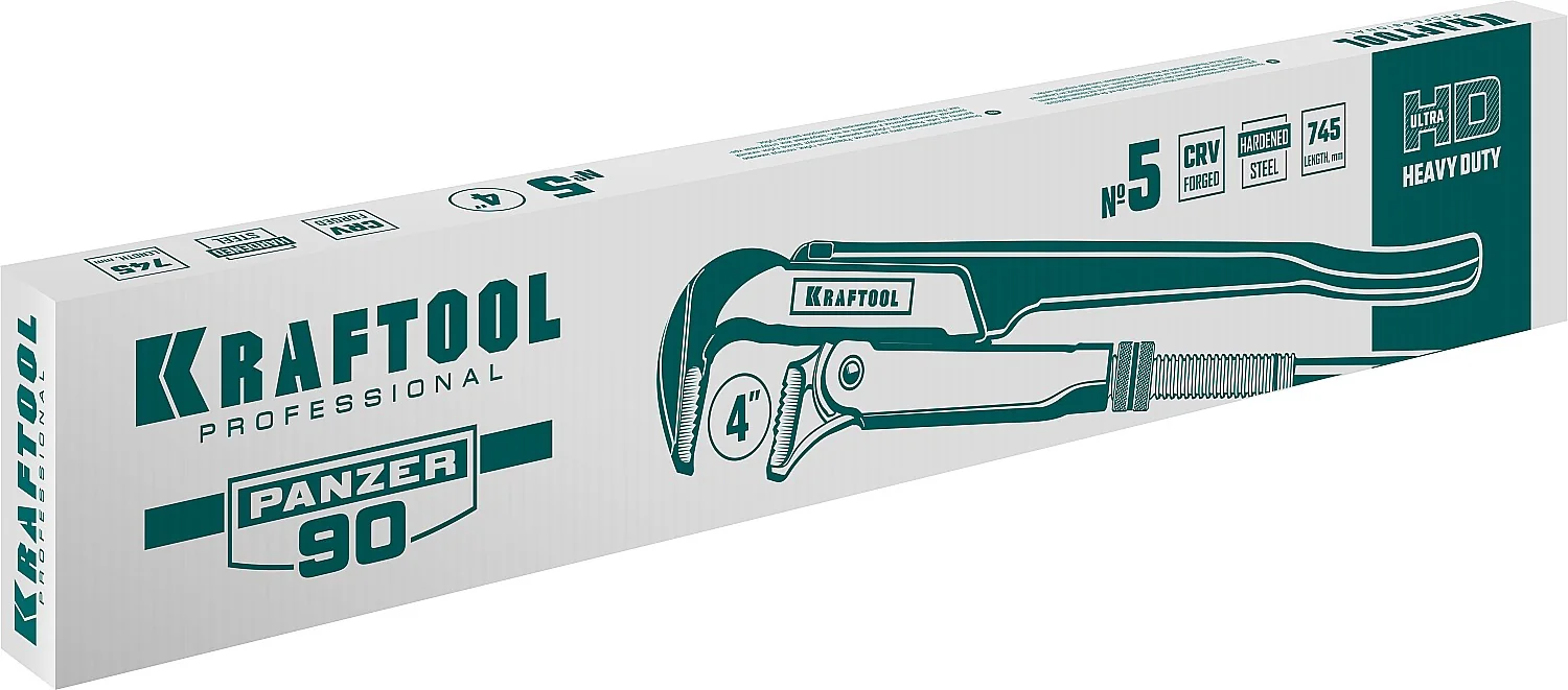 Трубный ключ KRAFTOOL PANZER-90, №5, 4″, 745 мм, с прямыми губками (2734-40)