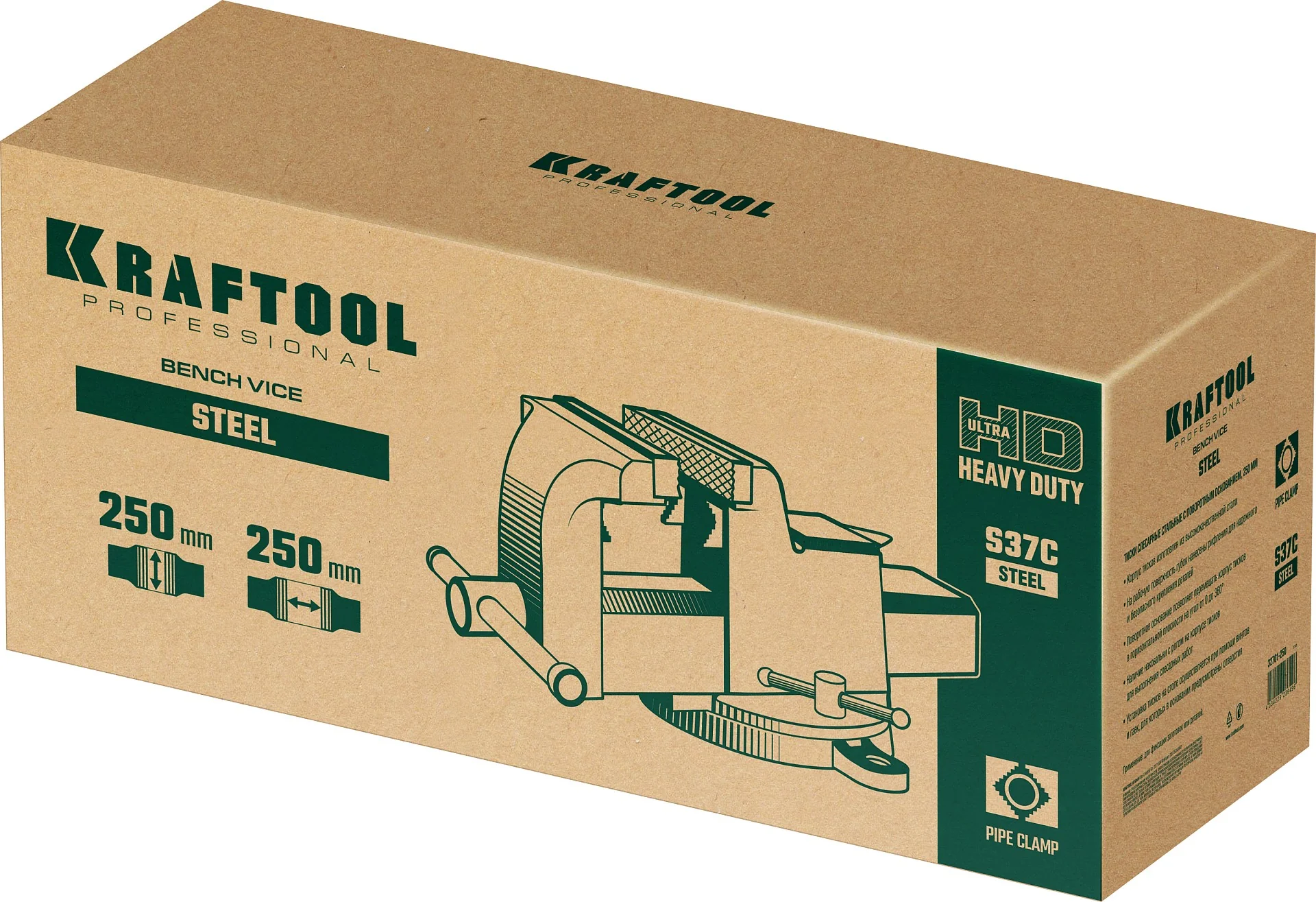 Стальные слесарные тиски KRAFTOOL STEEL, 250 мм (32701-250)