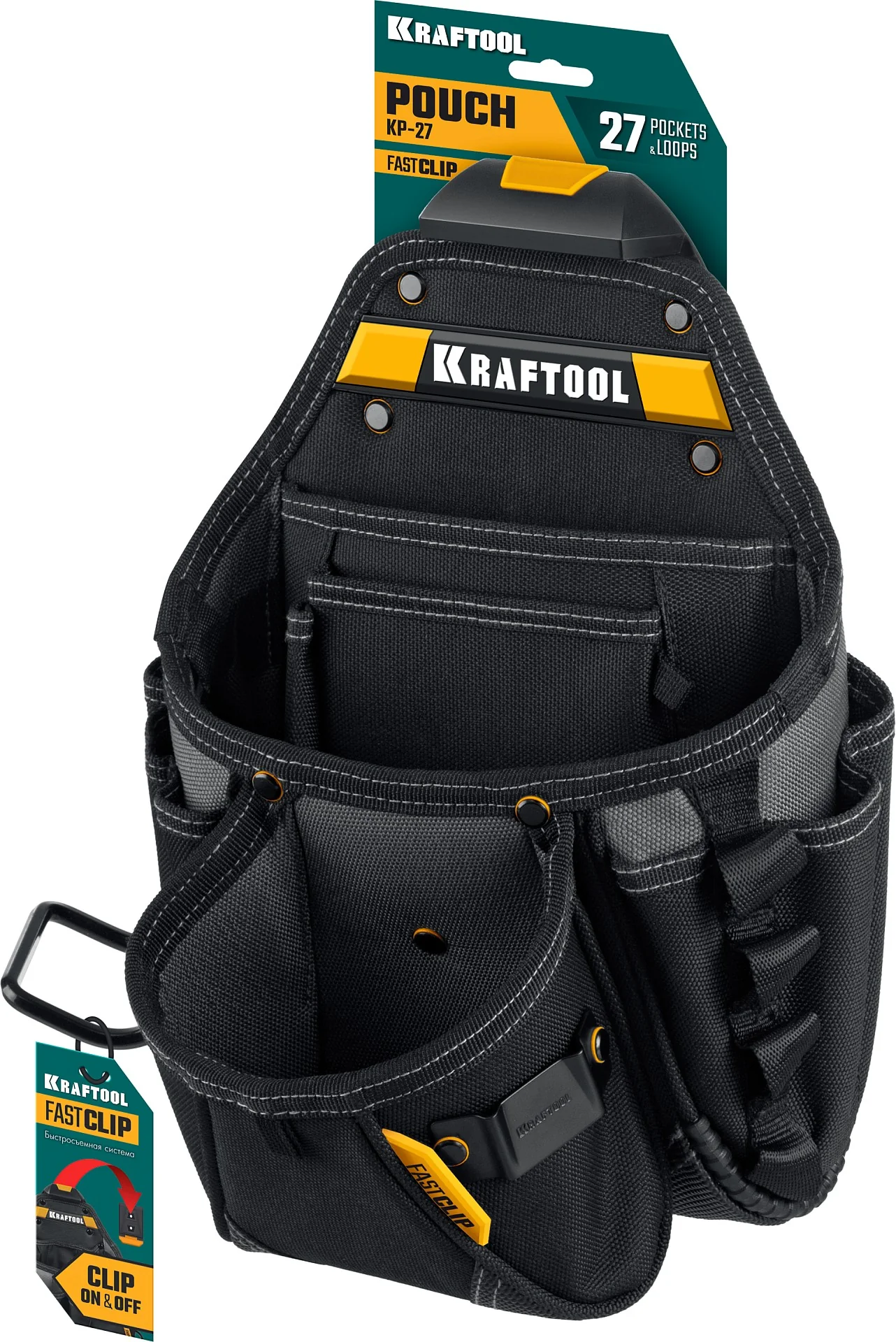 Поясная сумка KRAFTOOL KP-27, с быстросъёмным креплением FastClip, 350 х 260 мм (38773) Поясная сумка KRAFTOOL KP-27, с быстросъёмным креплением FastClip, 350 х 260 мм (38773)