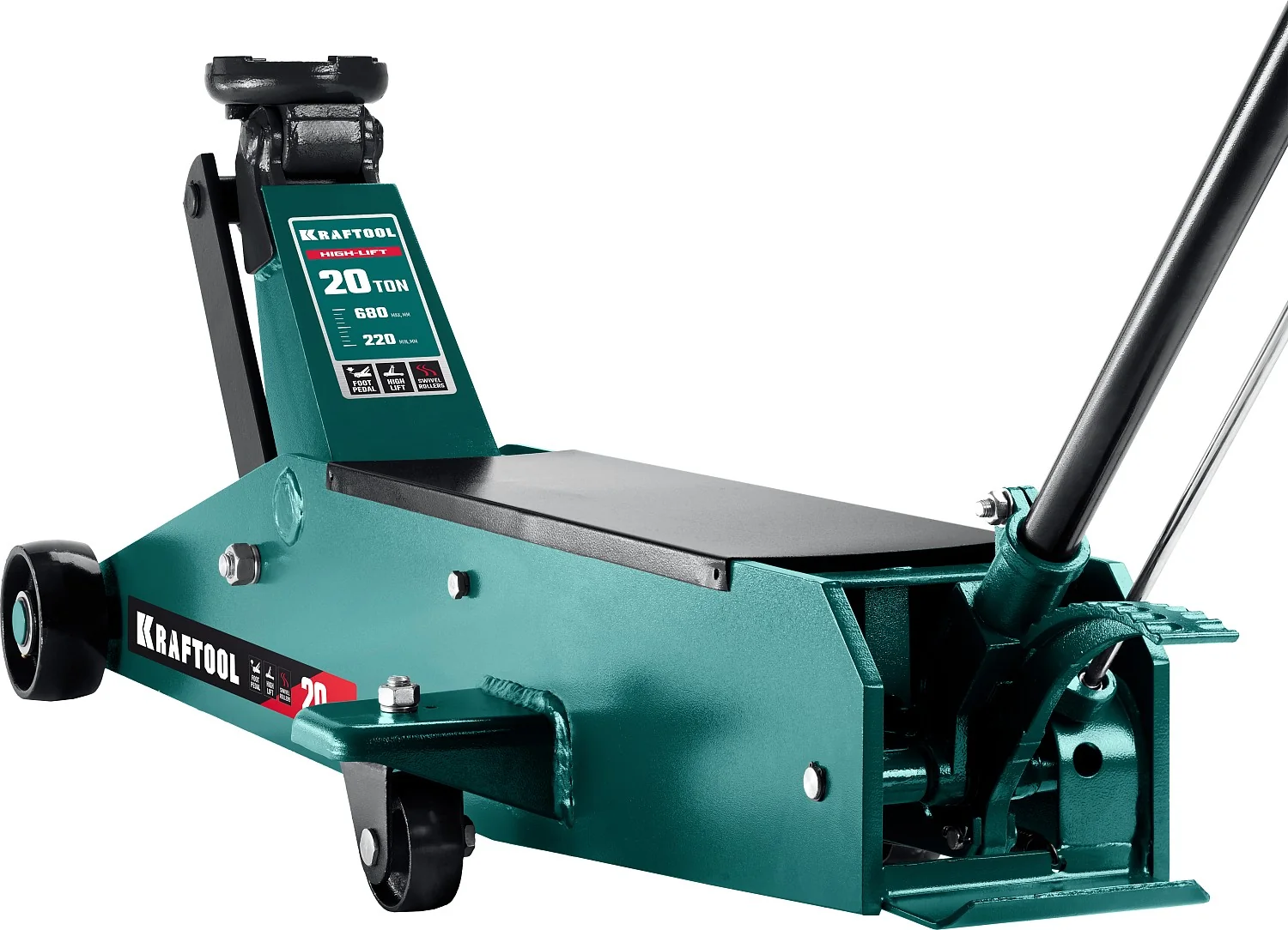 Домкрат подкатной KRAFTOOL 20 т, 220 - 680 мм, для тяжелой техники (43455-20)