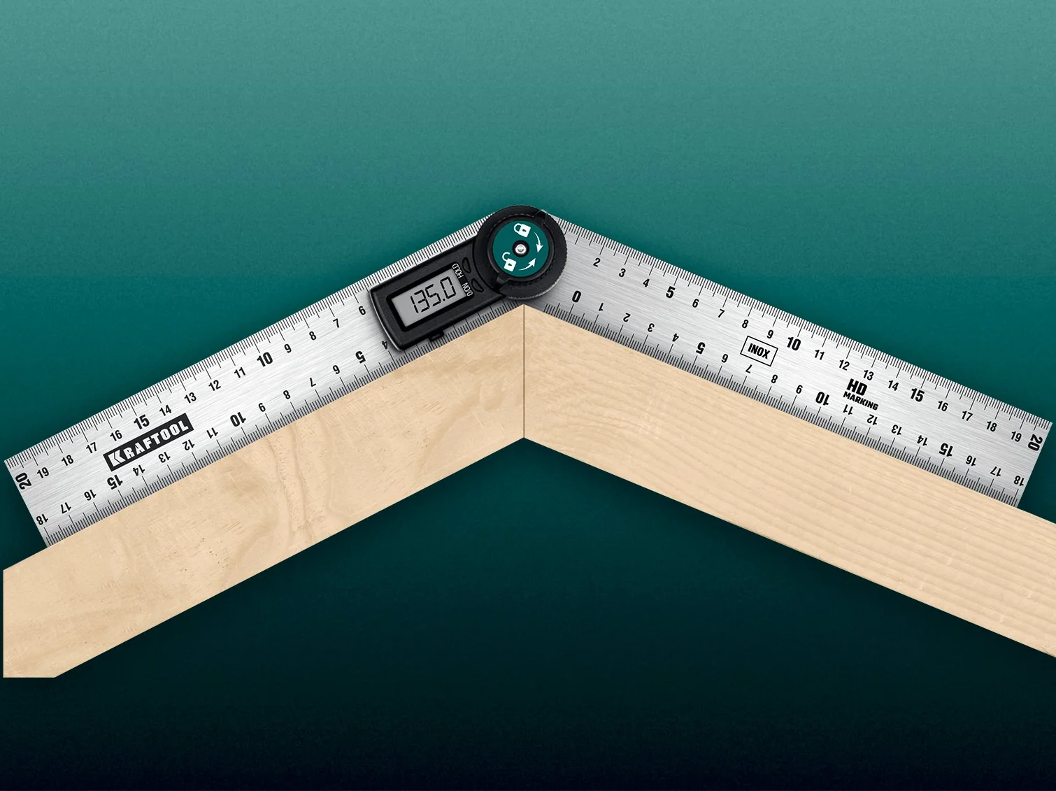 Транспортир-угломер электронный KRAFTOOL 200 мм (34682)