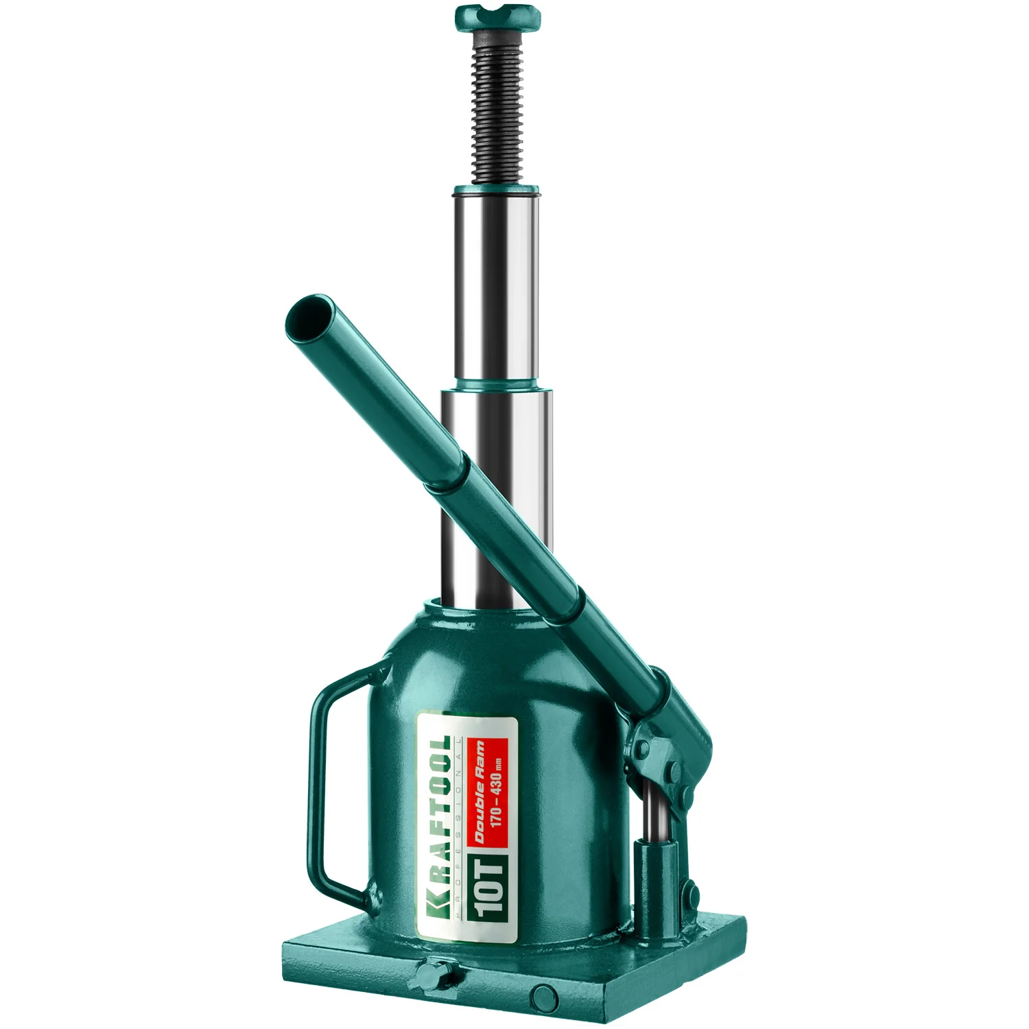 Домкрат бутылочный двухштоковый KRAFTOOL 10 т, 170 - 430 мм, с увеличенным подъемом (43463-10)