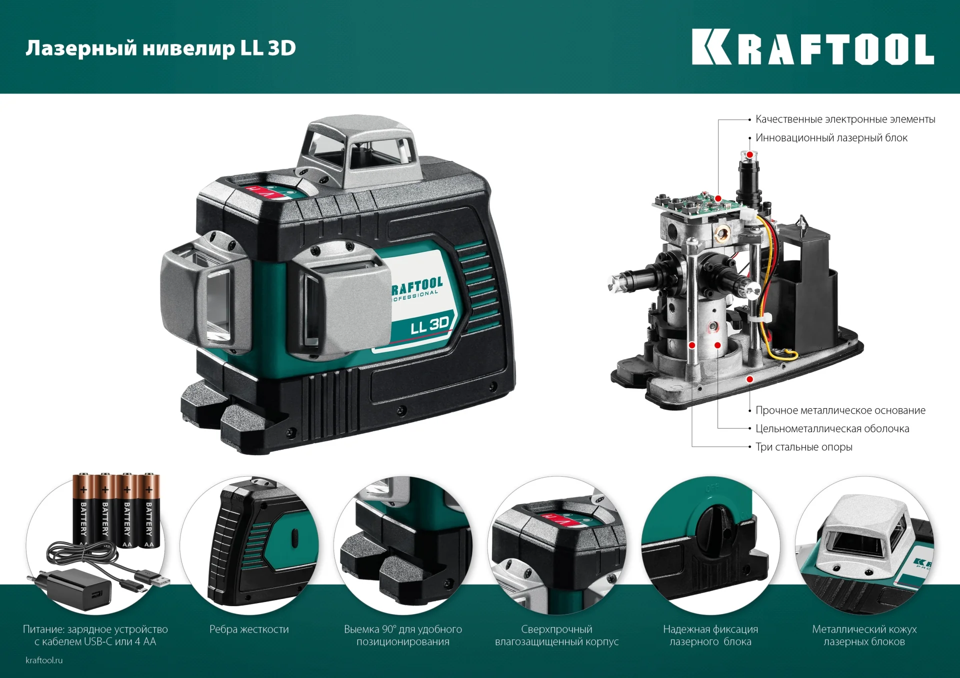 Нивелир лазерный KRAFTOOL 3D (34640-4)