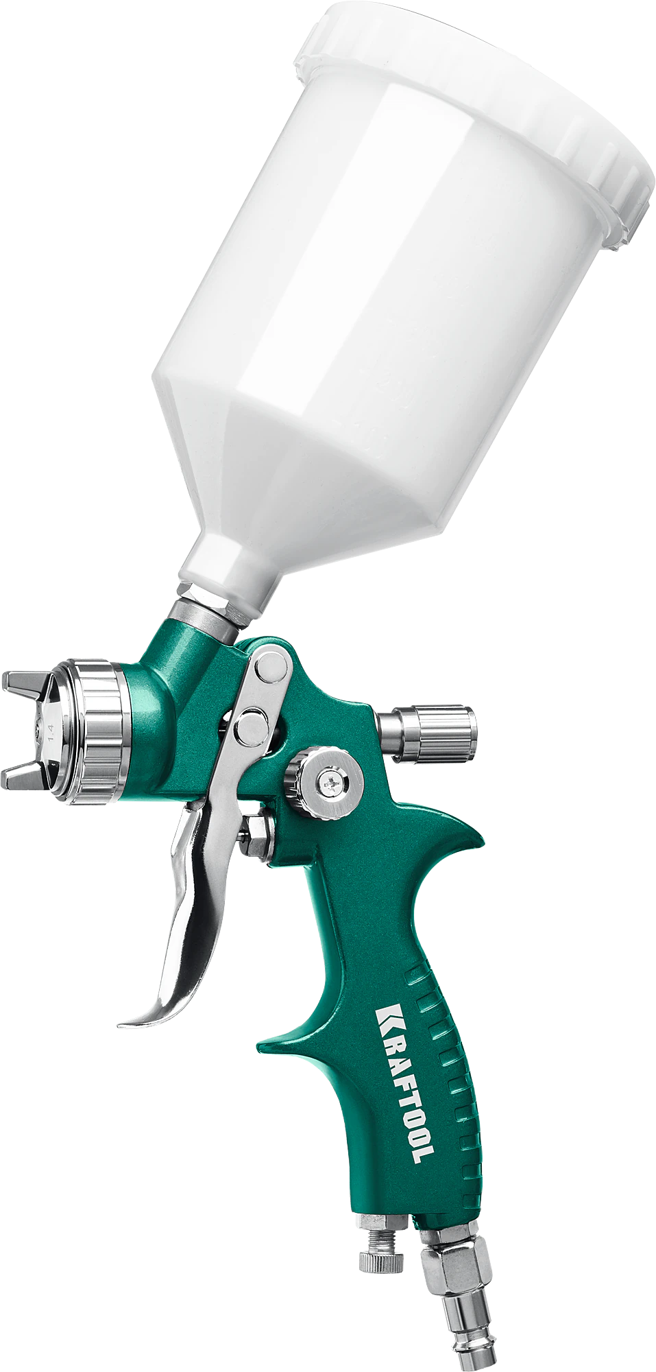 Пневматический краскопульт KRAFTOOL 06524-1.4 AirFlat, LVLP, 1.4 мм, с верхним бачком