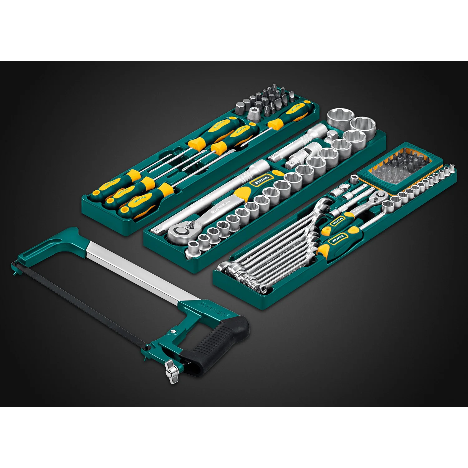 Универсальный набор инструмента KRAFTOOL GRAND-131, 131 предм., (1/2″+1/4″) (27978-H131)