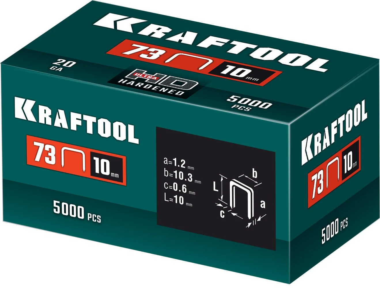Скобы KRAFTOOL тип 73, 10 мм, калибр 20GA, 5000 шт (31773-10)