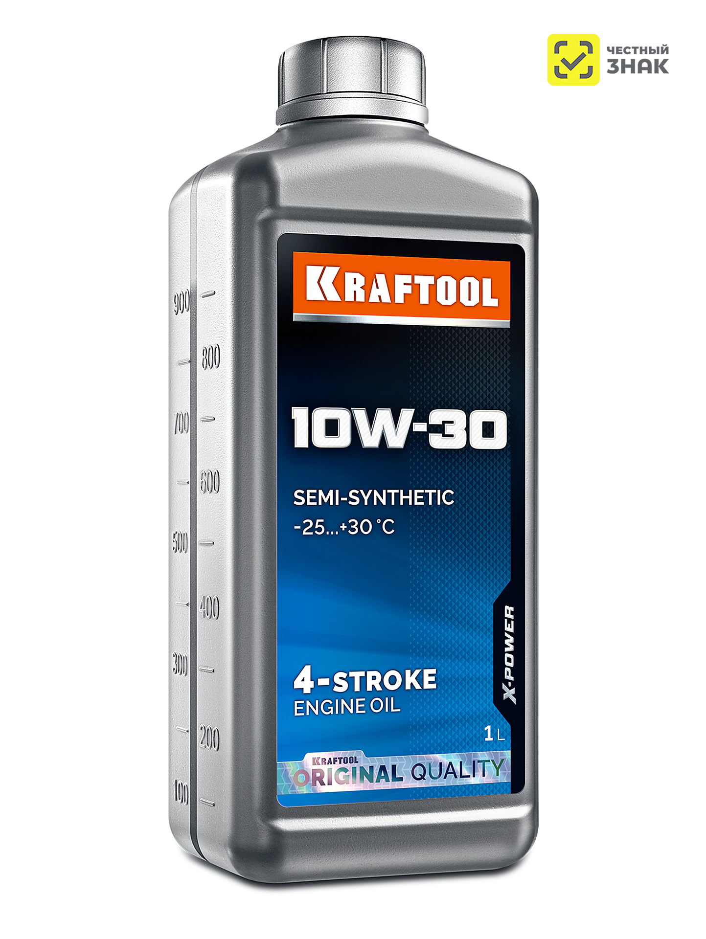 Полусинтетическое масло для 4-тактных двигателей KRAFTOOL 41510-1 10W-30, 1 л