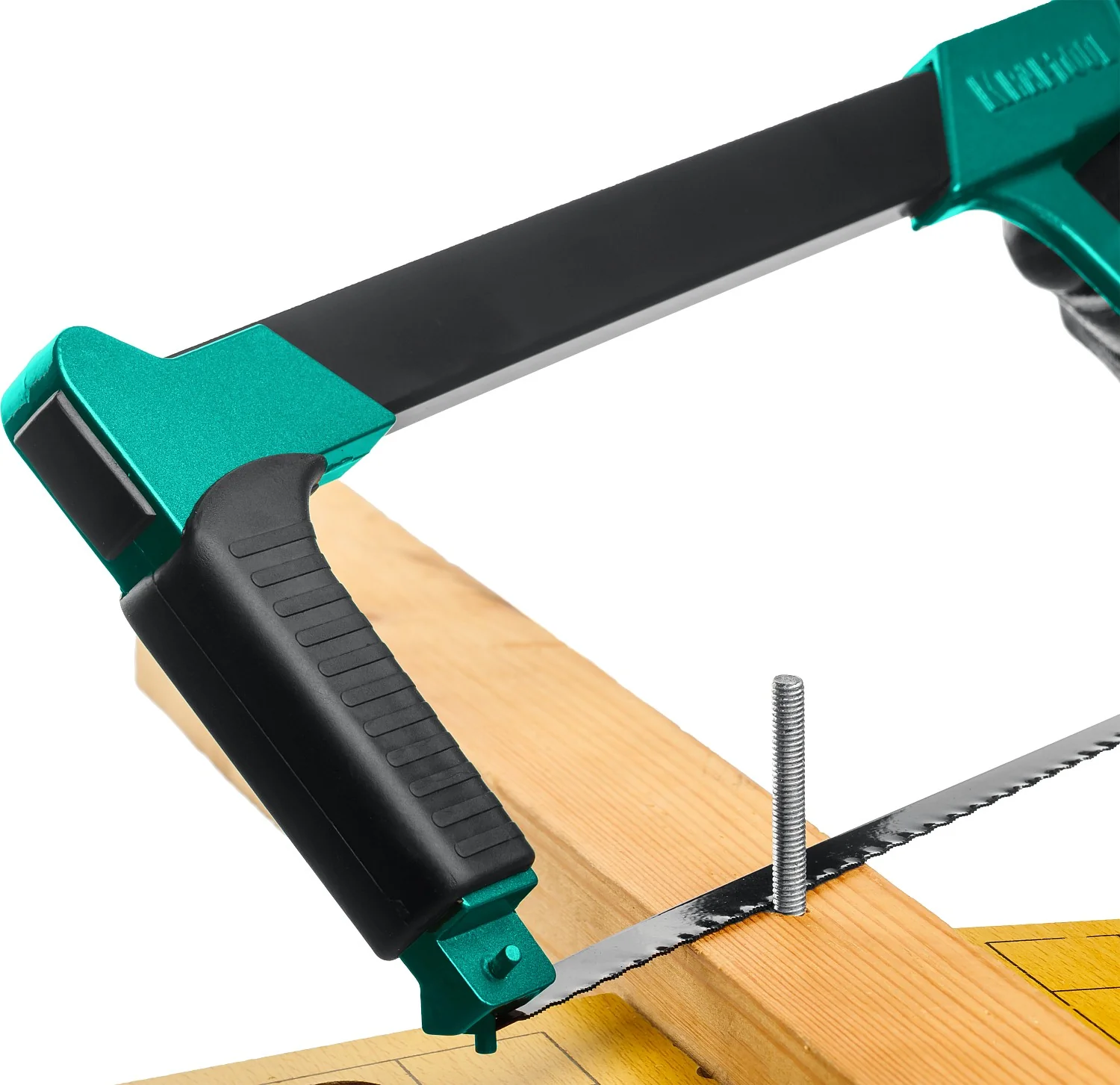 Ножовка по металлу KRAFTOOL 300 мм, обрезиненная ручка, полотно Bi-Metal (15801)