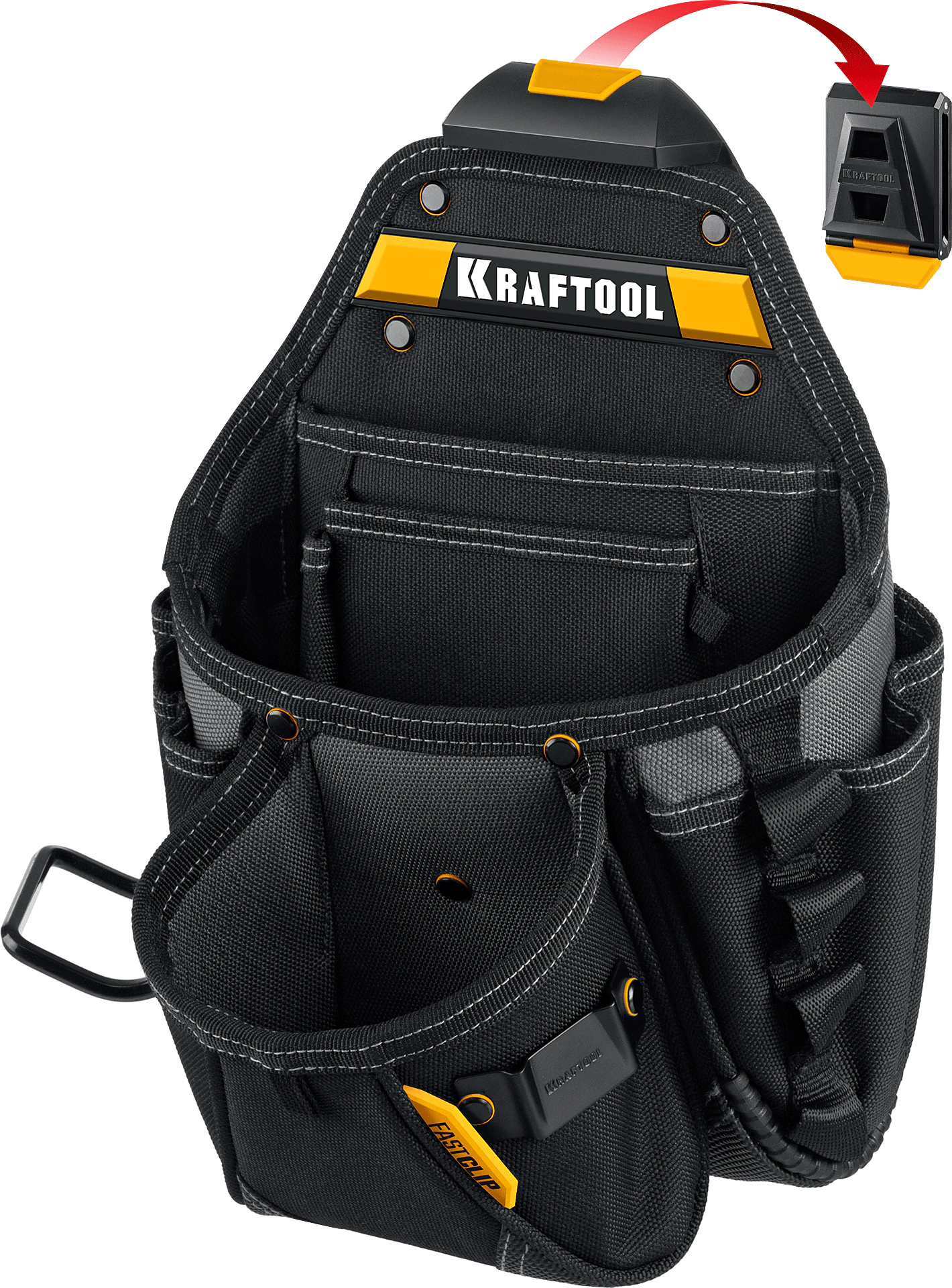 Поясная сумка KRAFTOOL KP-27, с быстросъёмным креплением FastClip, 350 х 260 мм (38773) Поясная сумка KRAFTOOL KP-27, с быстросъёмным креплением FastClip, 350 х 260 мм (38773)
