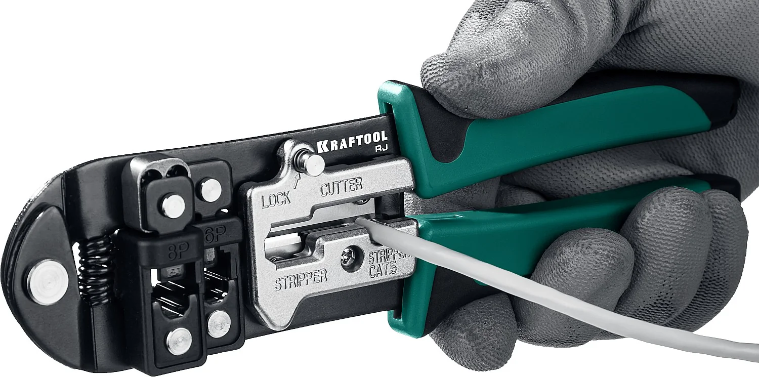 Кримпер универсальный KRAFTOOL (RJ45, RJ11,RJ12) (22699)
