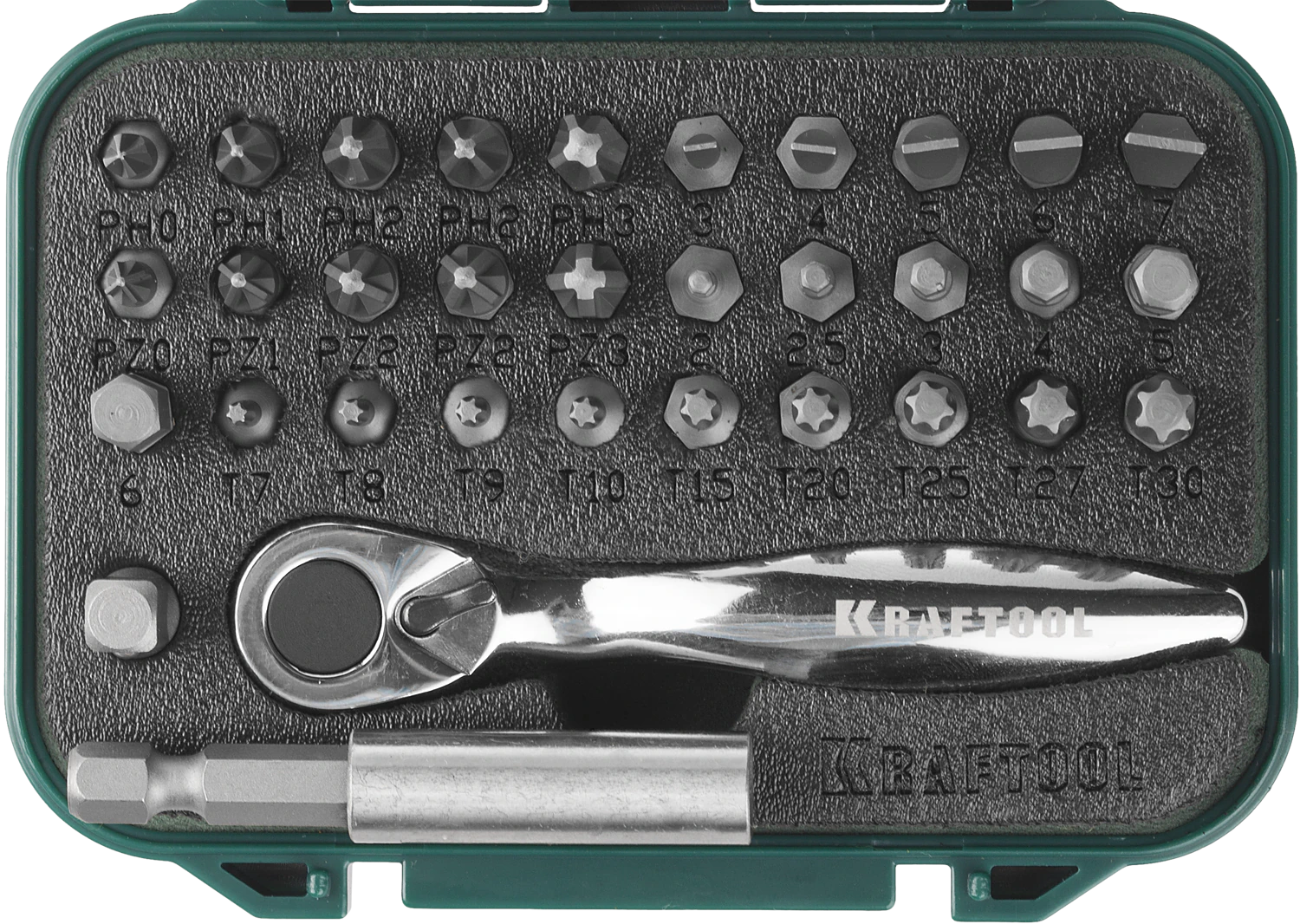 Набор бит с мини-трещоткой KRAFTOOL 33 шт (26157-H33)