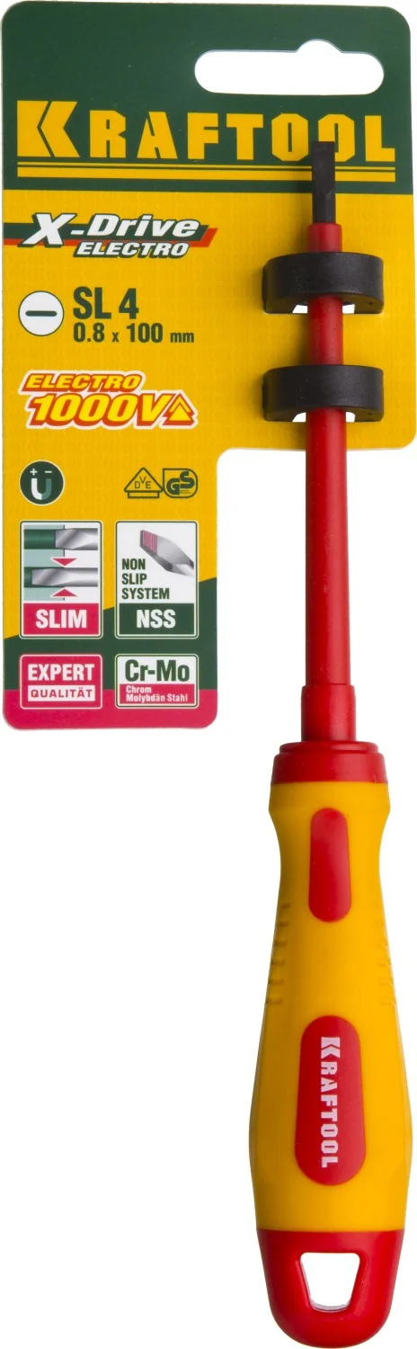 Отвертка высоковольтная KRAFTOOL SL4 х 100 мм (250083-4.0-100)