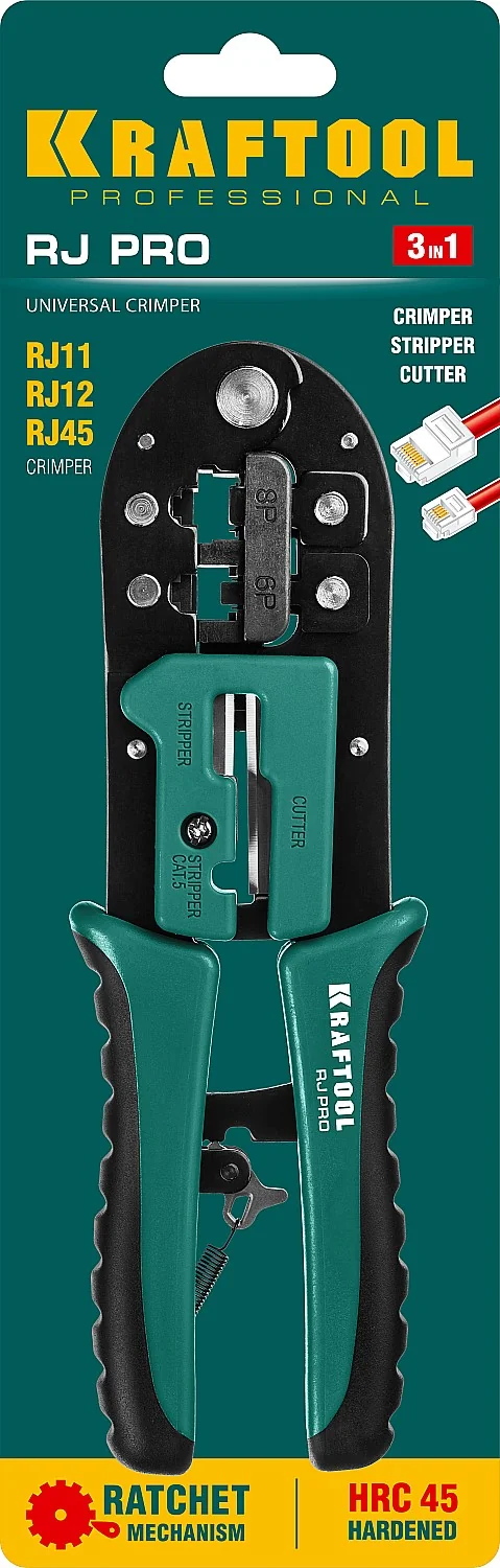 Кримпер универсальный KRAFTOOL (RJ45, RJ11,RJ12) (22698)