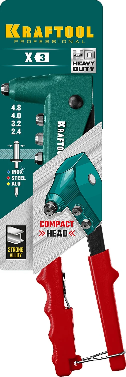 Заклепочник литой KRAFTOOL 2.4 - 4.8 мм (31170)