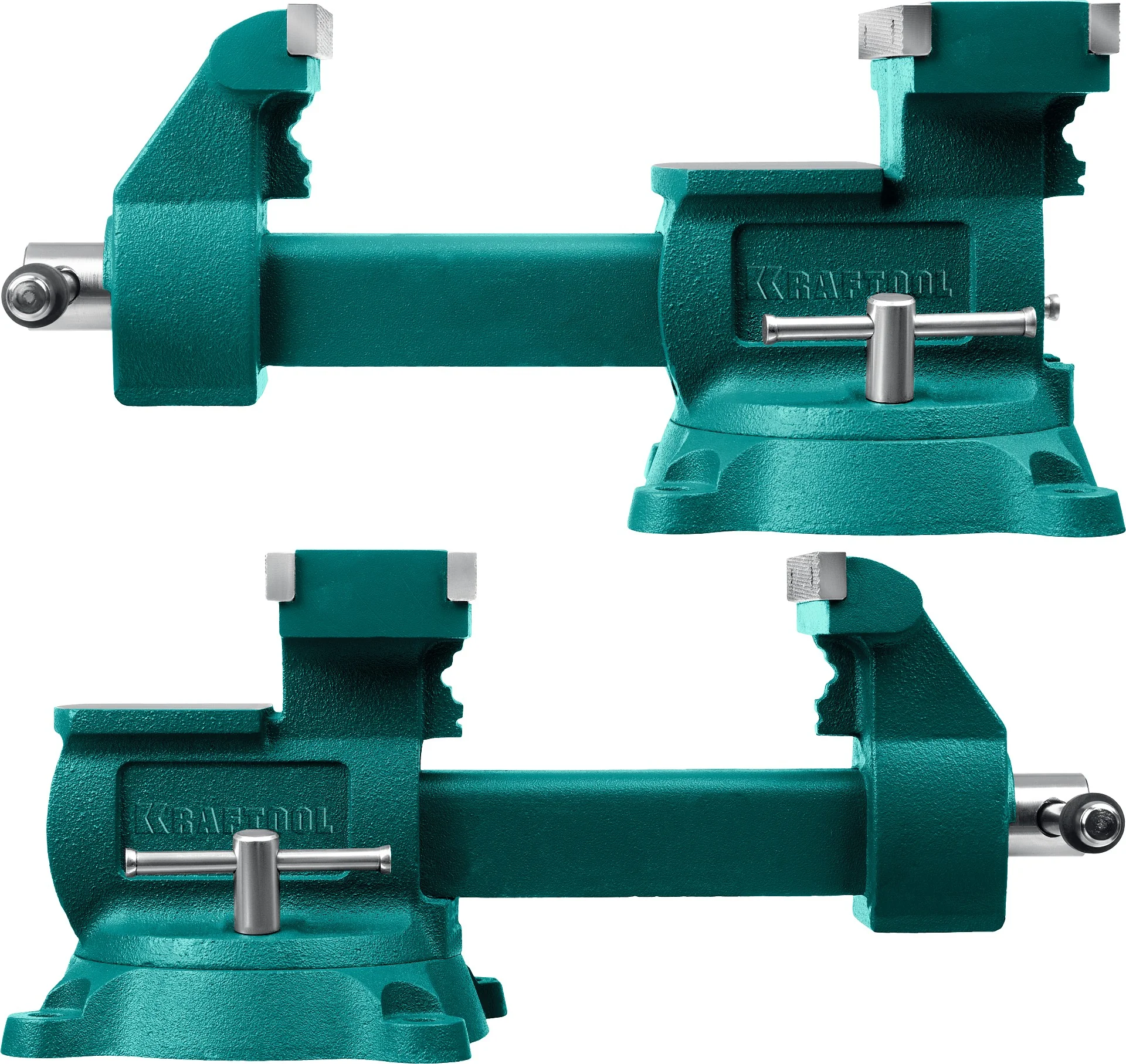 Слесарные тиски KRAFTOOL Reversible, 165 мм, расход 324 мм (32705-165)