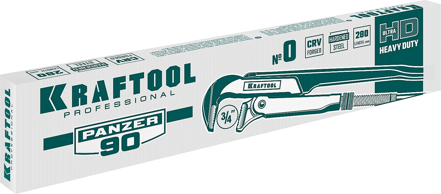 Трубный ключ KRAFTOOL PANZER-90, №0, 3/4″, 280 мм, с прямыми губками (2734-05)