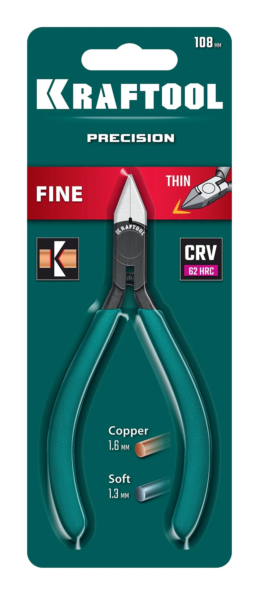 Прецизионные бокорезы KRAFTOOL Precision, чистый рез 108 мм (220017-6-10)