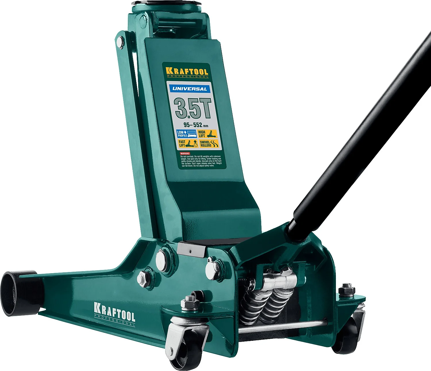 Домкрат подкатной универсальный KRAFTOOL 3.5 т, 95 - 552 мм, для СТО (43454-3.5)