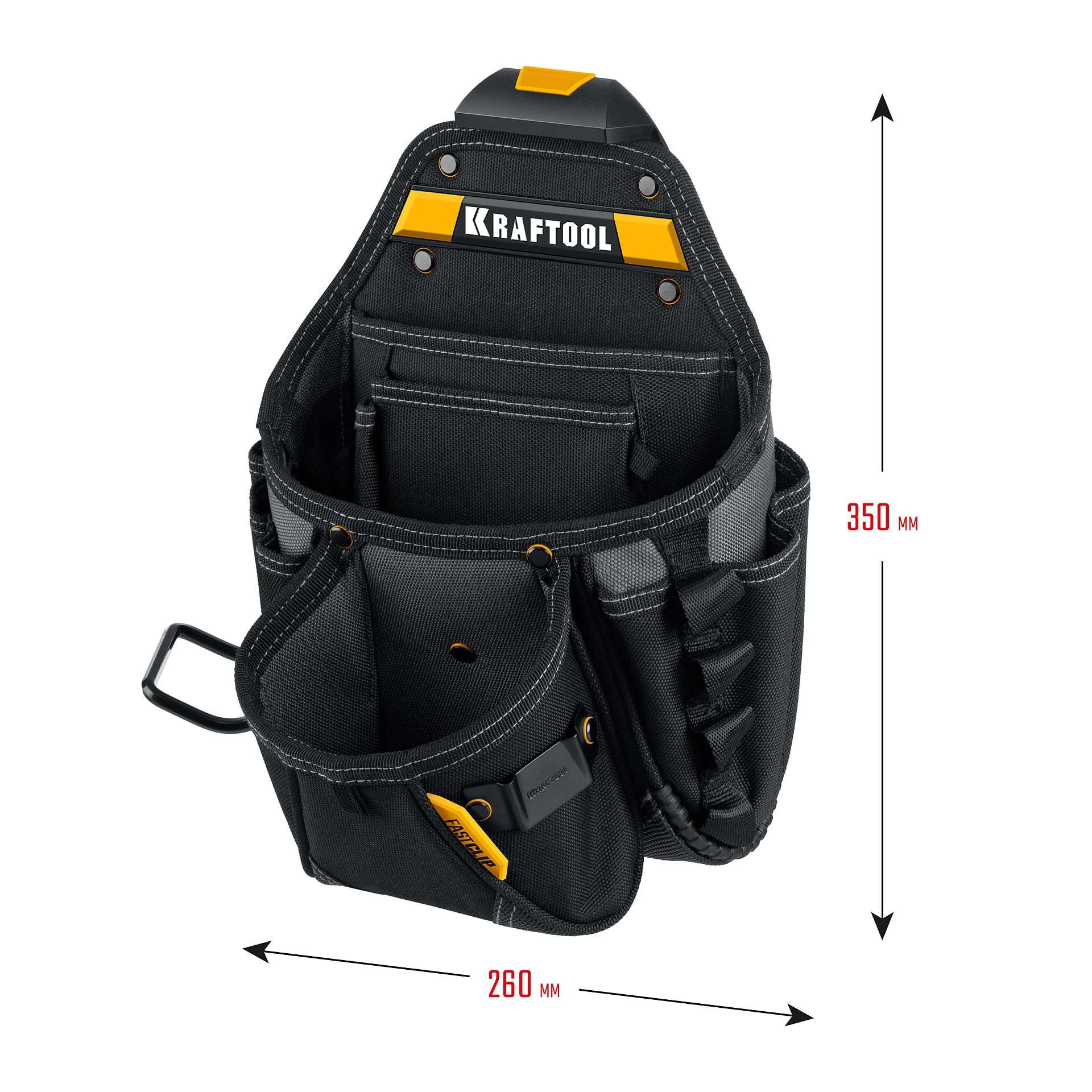 Поясная сумка KRAFTOOL KP-27, с быстросъёмным креплением FastClip, 350 х 260 мм (38773) Поясная сумка KRAFTOOL KP-27, с быстросъёмным креплением FastClip, 350 х 260 мм (38773)