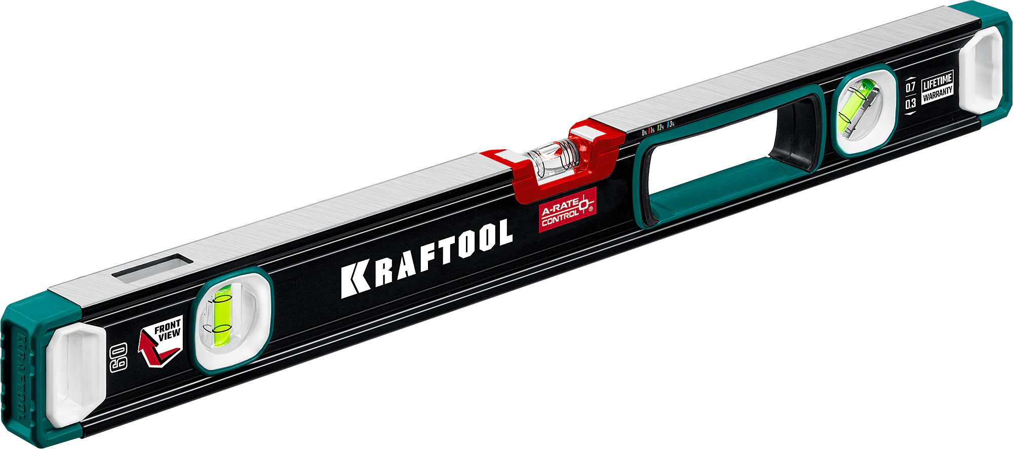 Уровень сверхпрочный KRAFTOOL 400 мм, точность 0.3 мм/м, с инновационным зеркальным глазком (34986-40)