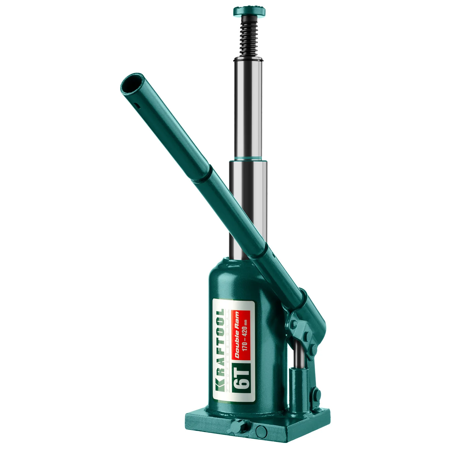 Домкрат бутылочный двухштоковый KRAFTOOL 6 т, 170 - 420 мм, с увеличенным подъемом (43463-6)