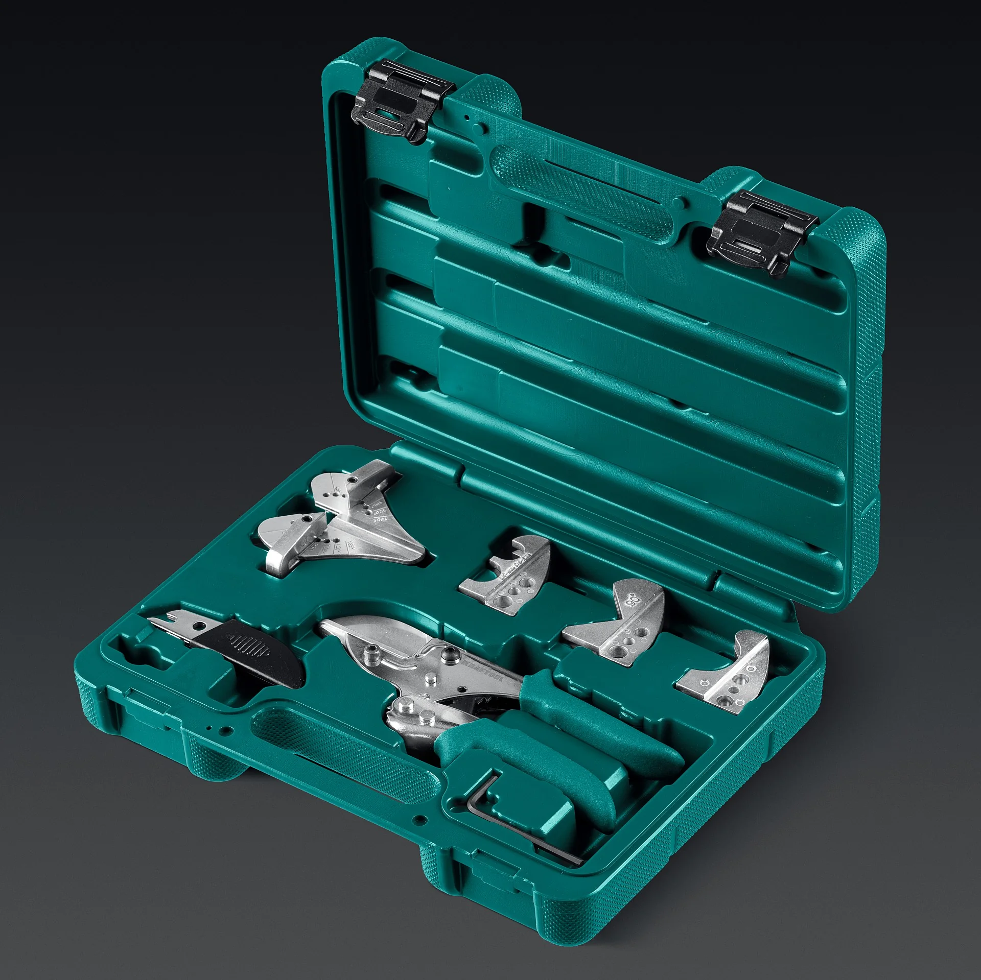 Ножницы угловые KRAFTOOL для различных профилей из пластика и резины, с набором сменных губок (23372-12)