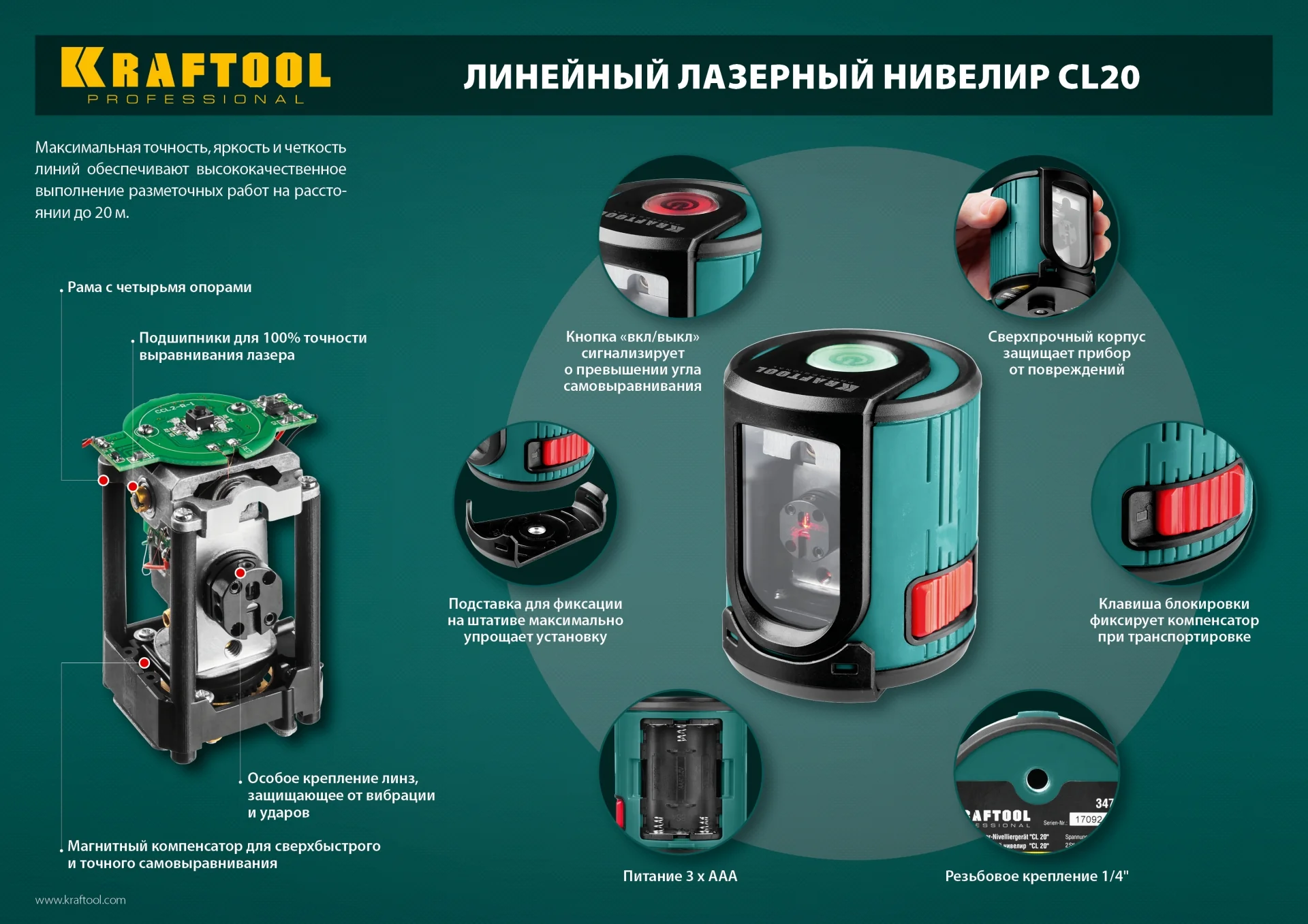 Нивелир лазерный KRAFTOOL 20 (34700-4)