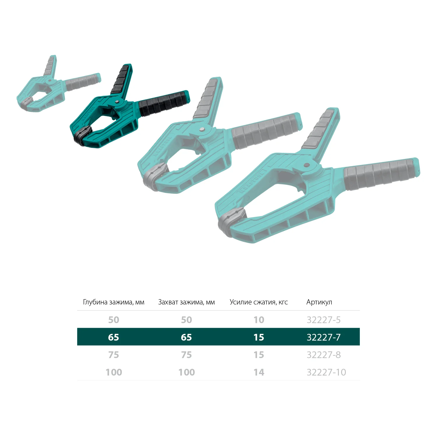Пружинная струбцина KRAFTOOL SC-7, 65 х 65 мм (32227-7)