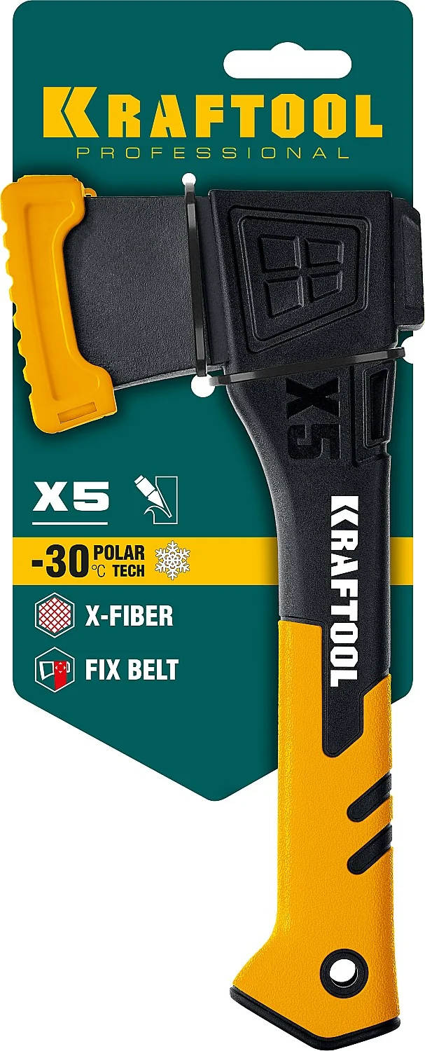 Универсальный топор KRAFTOOL X5, 440/620 г, 230 мм, в чехле (20660-05)