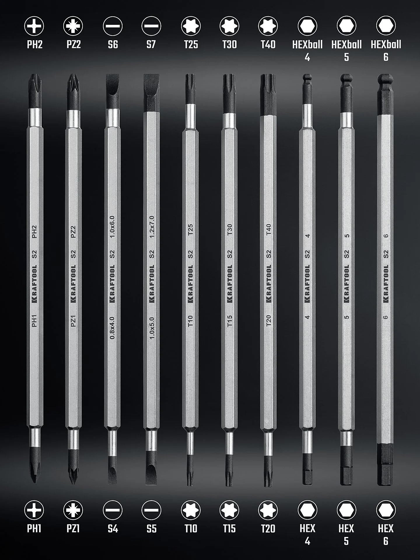 Набор: отвертка с переставными стержнями KRAFTOOL Double 20, 20 шт (25817)